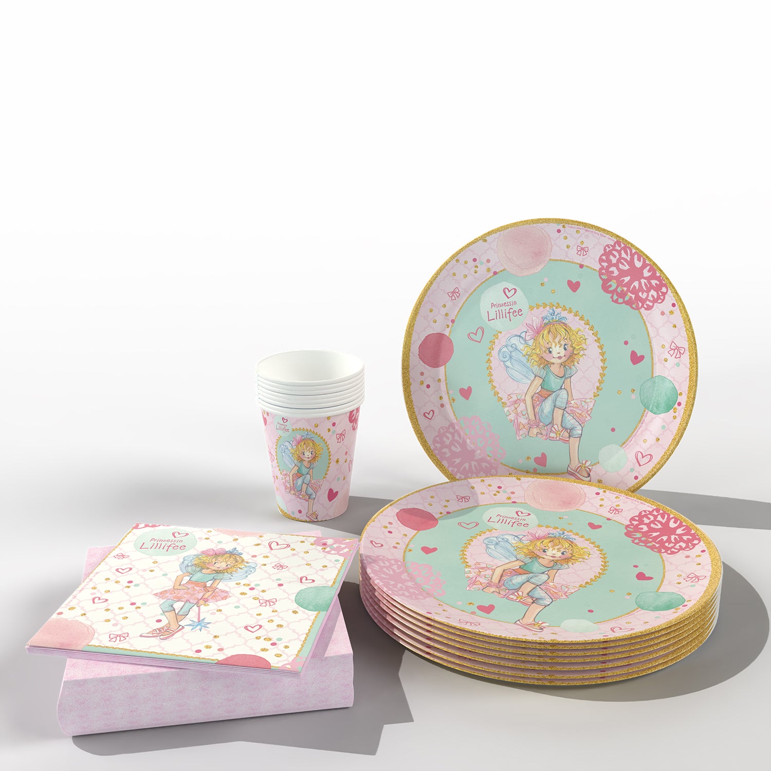 lillifee handschuhe prinzessin lillifee partyset, einweggeschirr kinder, partyzubehör mädchen
