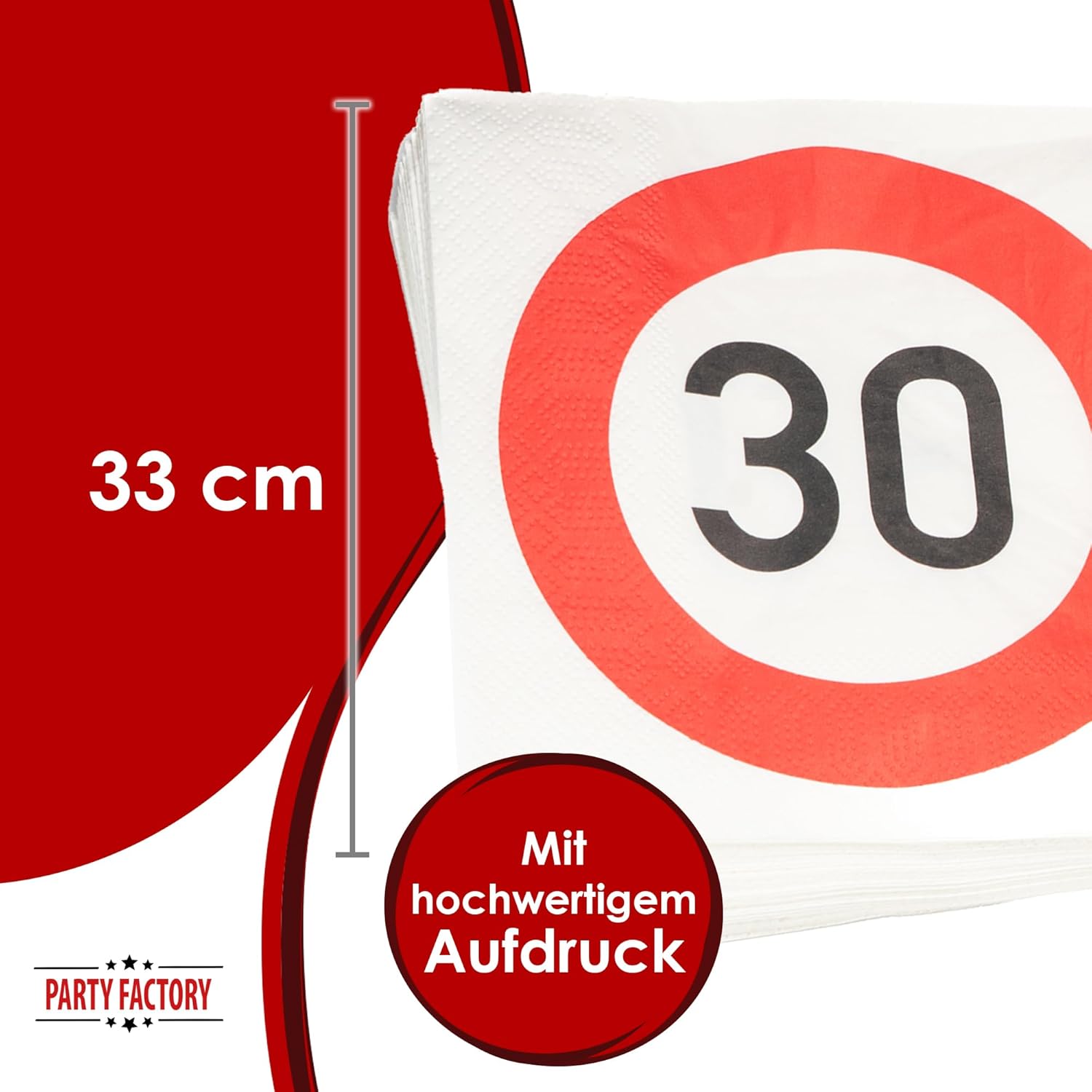 Happy Birthday 30 Servietten 3-lagig 20er 2