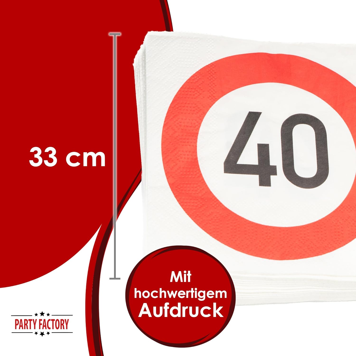 Happy Birthday 40 Servietten 3-lagig 20er 2
