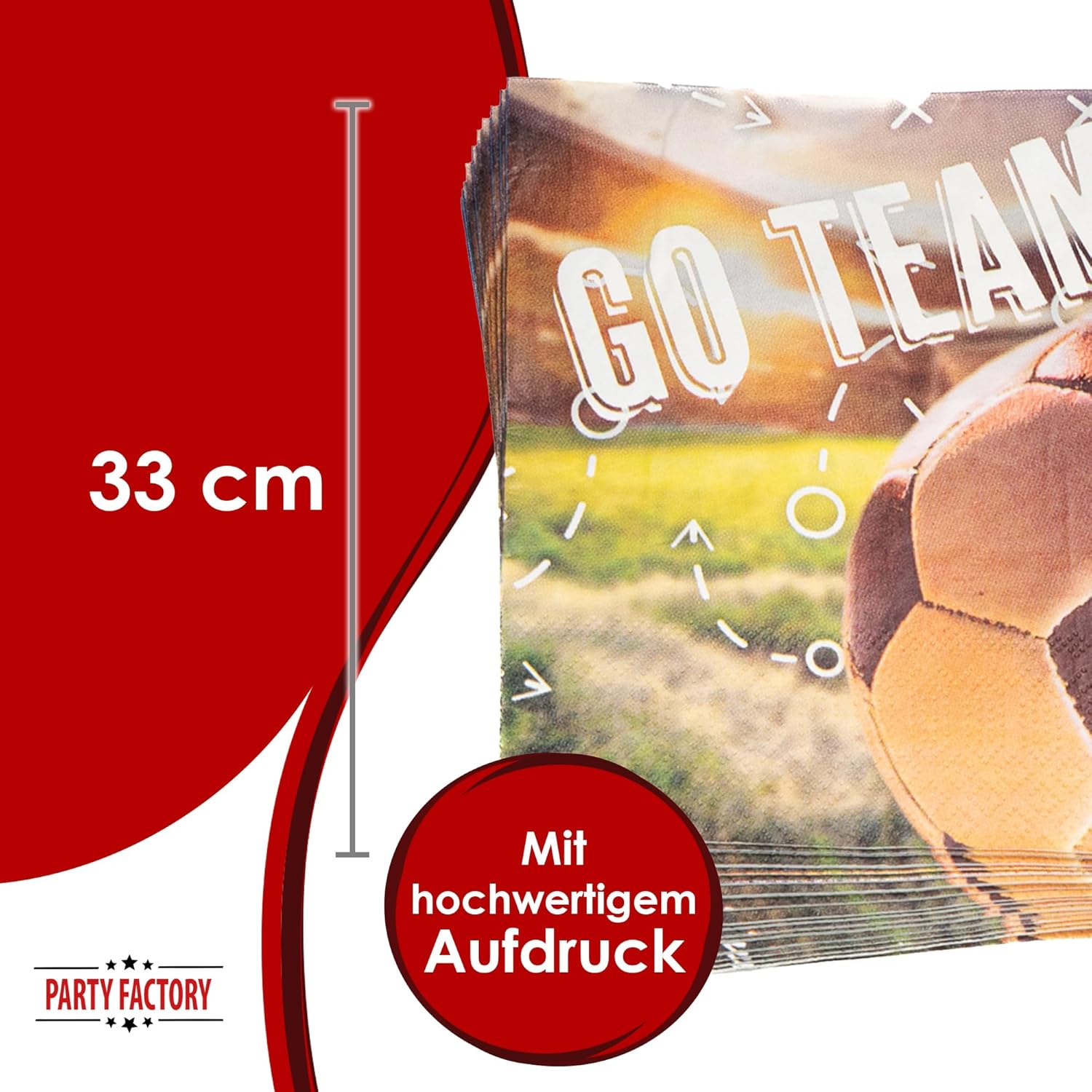 Fußball Realistisch Servietten 3-lagig 20er 4