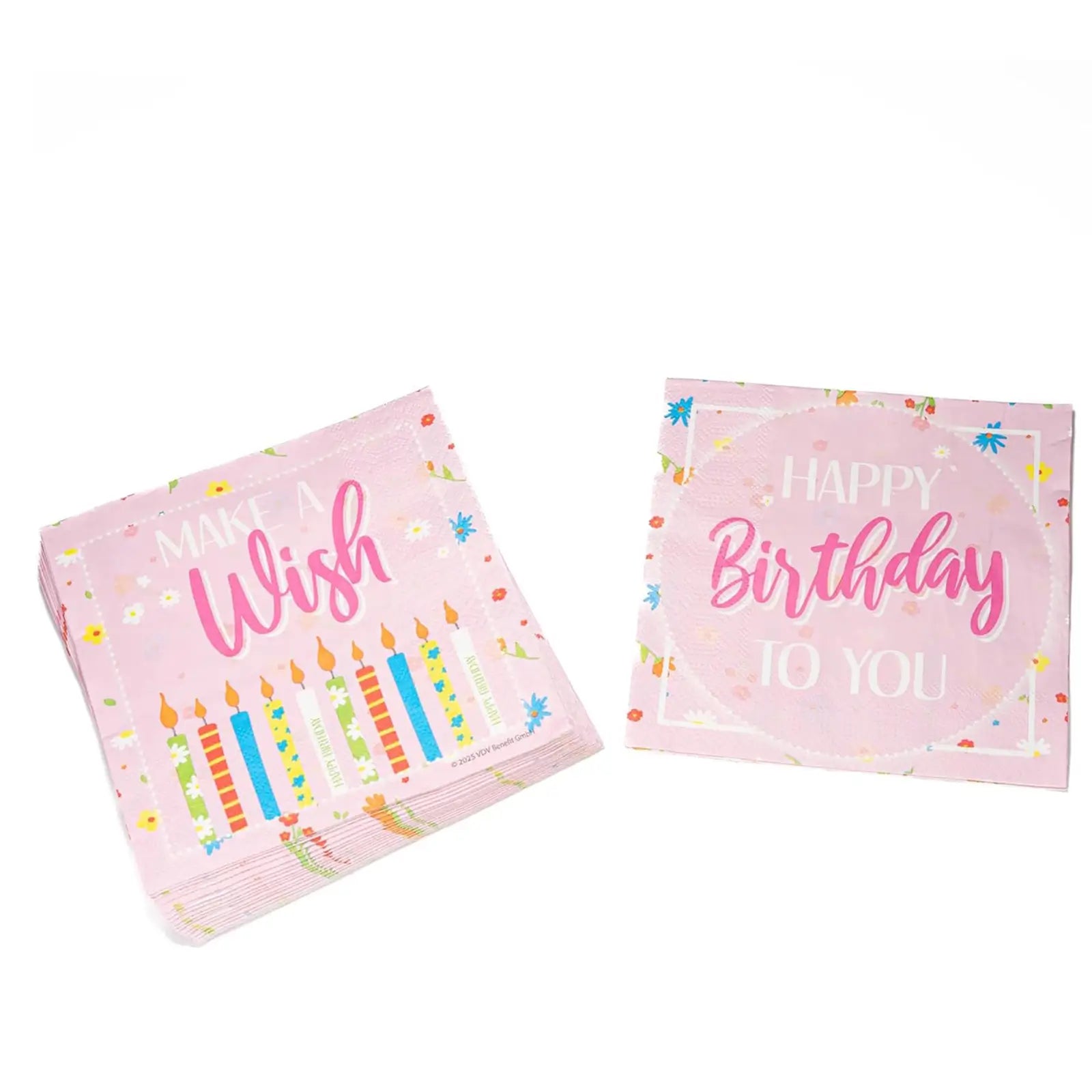 Happy Birthday Rosa Servietten 3-lagig 20er