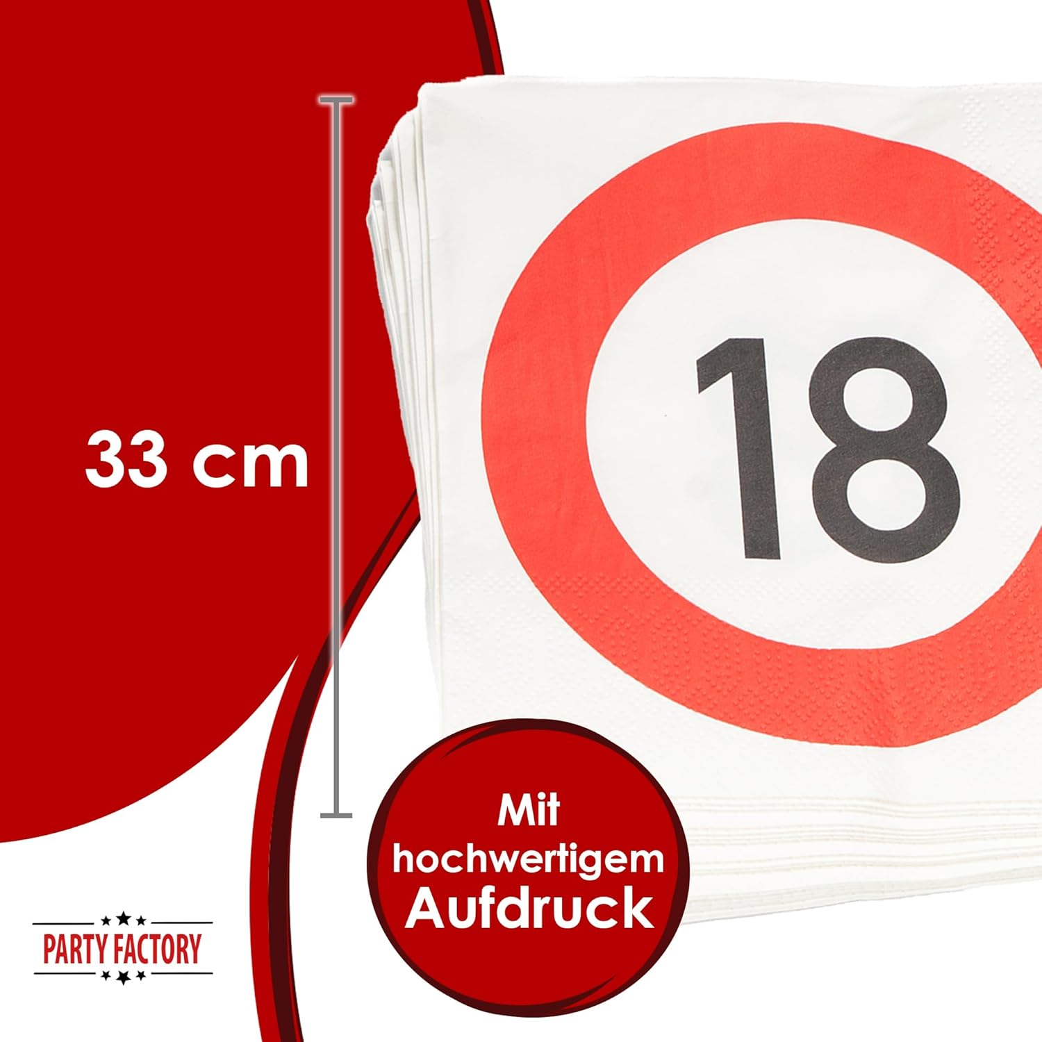 Happy Birthday 18 Servietten 3-lagig 20er 2
