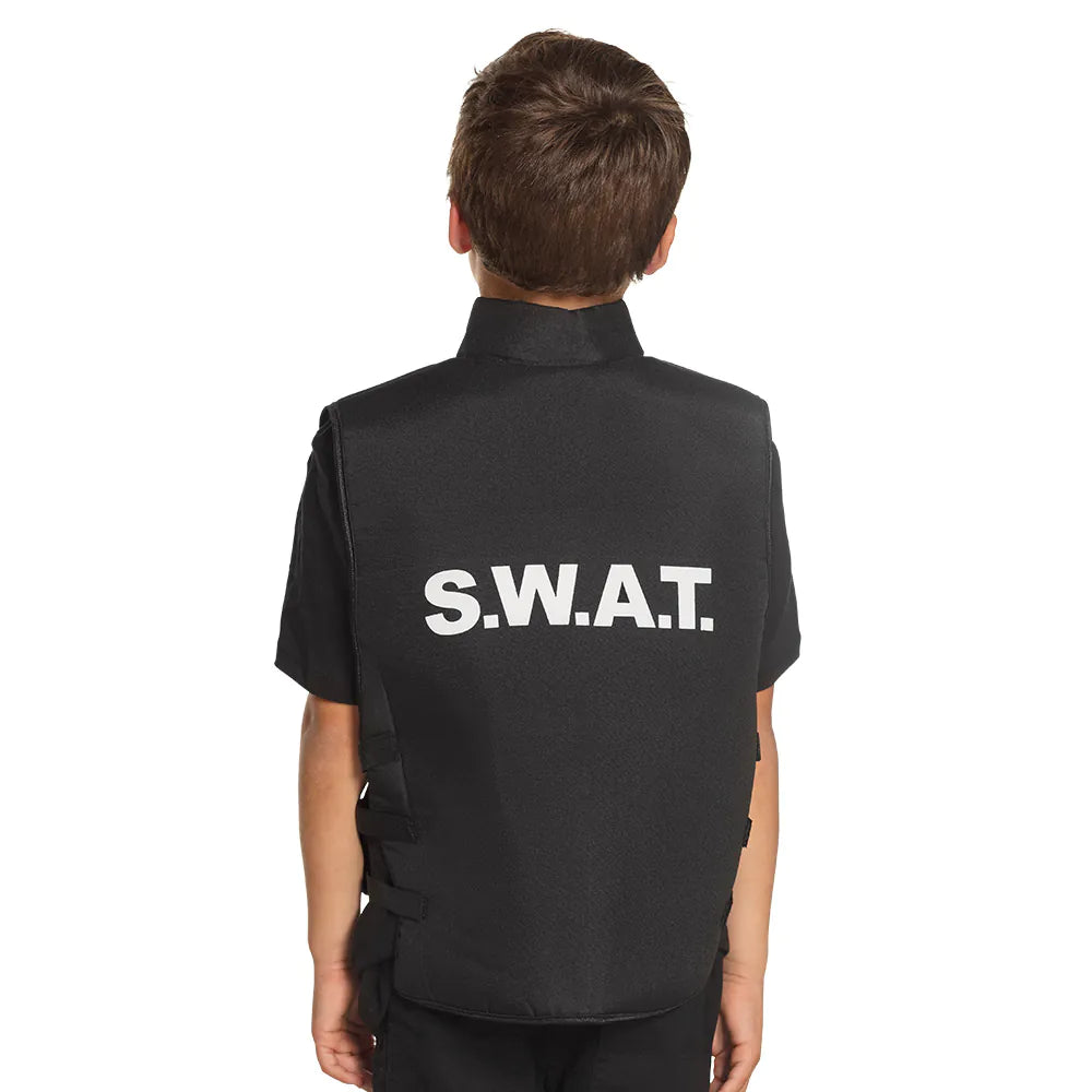Kinderweste SWAT – Polizei Weste schwarz für Jungen 5–10 Jahre Karneval 3