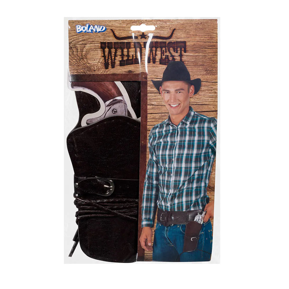 Cowboyhalfter Set – Gürtel mit Pistolenhalfter 114 cm für Erwachsene Karneval 3