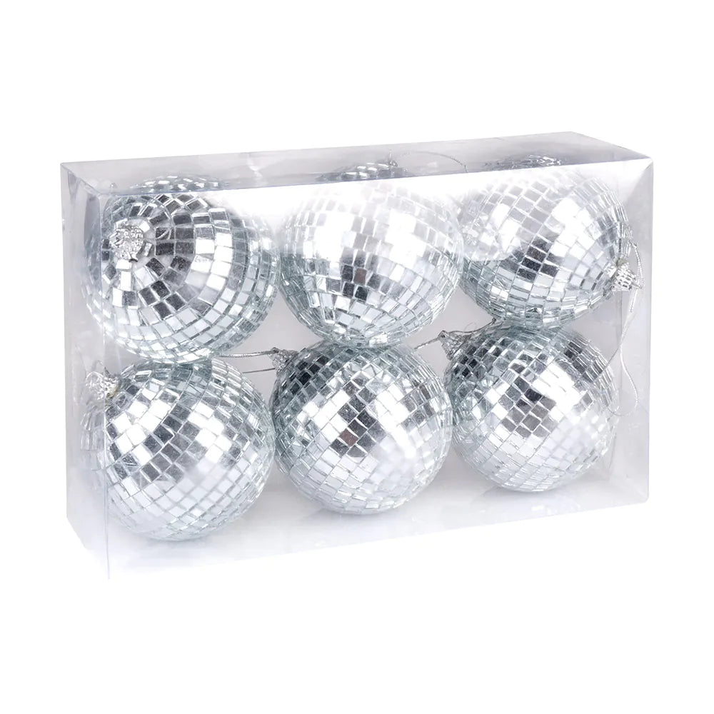 Discokugeln Set silber – 6-teilig Ø 8 cm Party Dekoration für Disco & Events 3