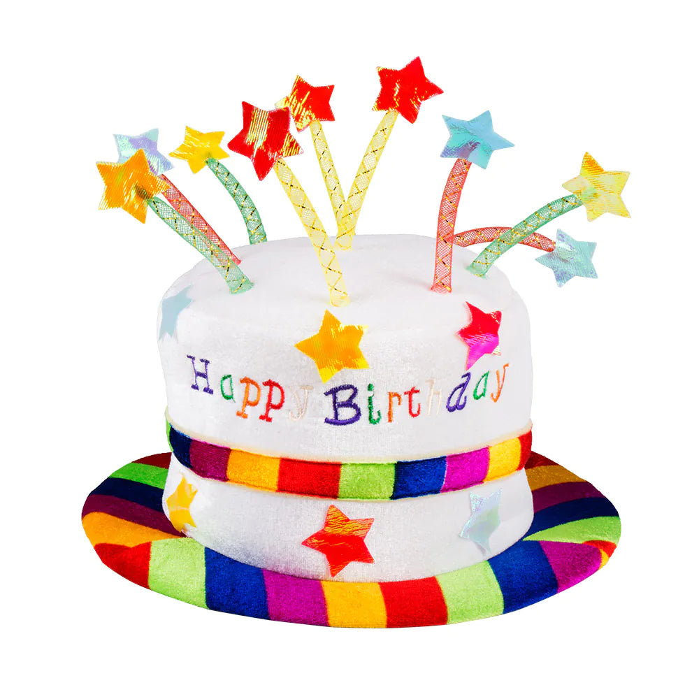 Hut Rainbow Cake Happy Birthday – bunter Partyhut Geburtstagshut für Erwachsene 2