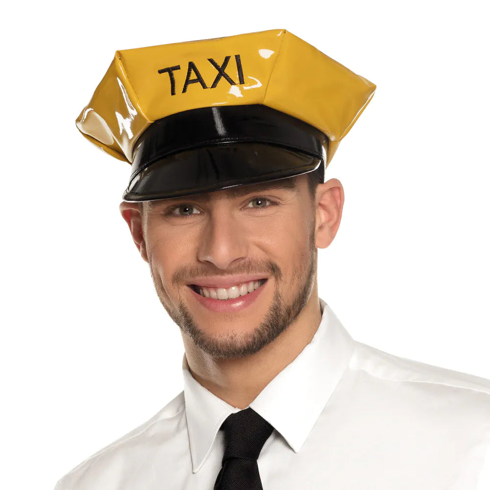 Taxi Mütze gelb – lustige Chauffeur Kappe für Karneval, Fasching & Party