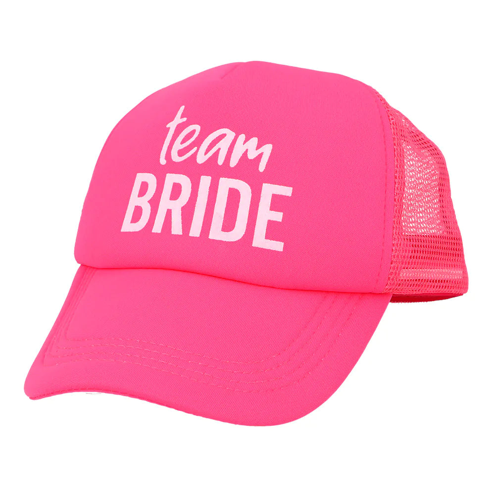 Mütze Team Bride UV – pinke Cap mit Aufdruck für Junggesellinnenabschied & Party 2