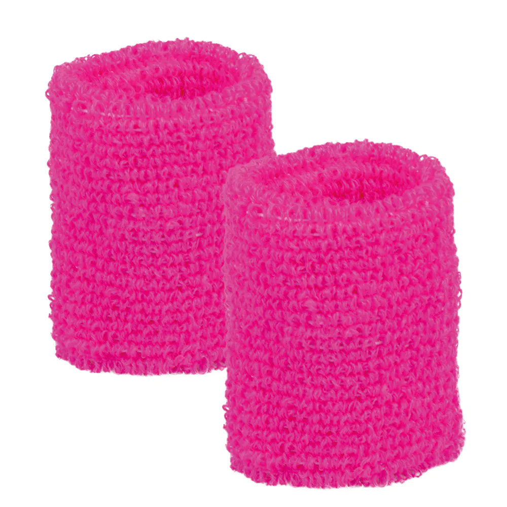 Schweißband Set 3-teilig neonrosa UV – Stirnband & Armbänder für Party 5