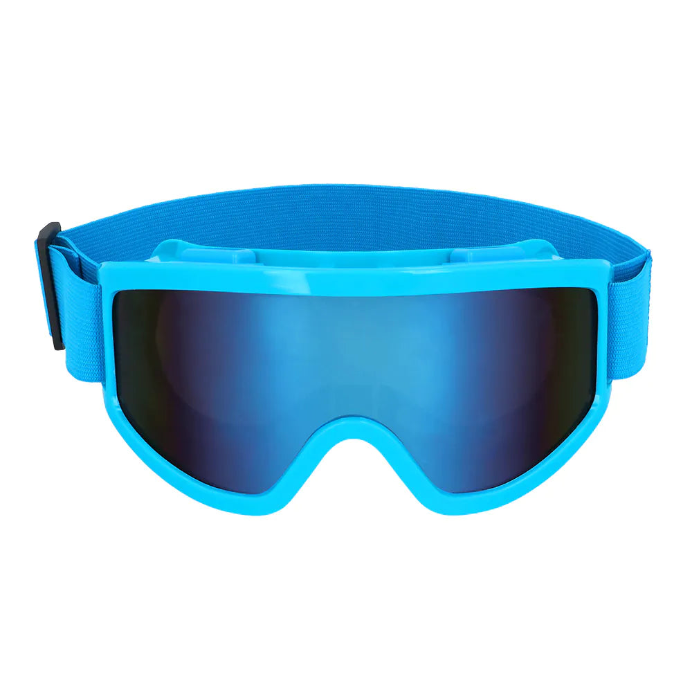 Party Skibrille neonblau UV – Neon Festival Brille mit Spiegelgläsern für Rave 2