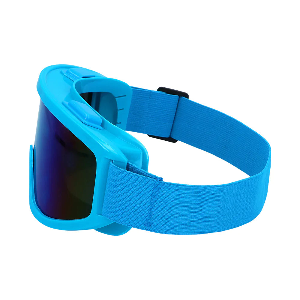 Party Skibrille neonblau UV – Neon Festival Brille mit Spiegelgläsern für Rave 4