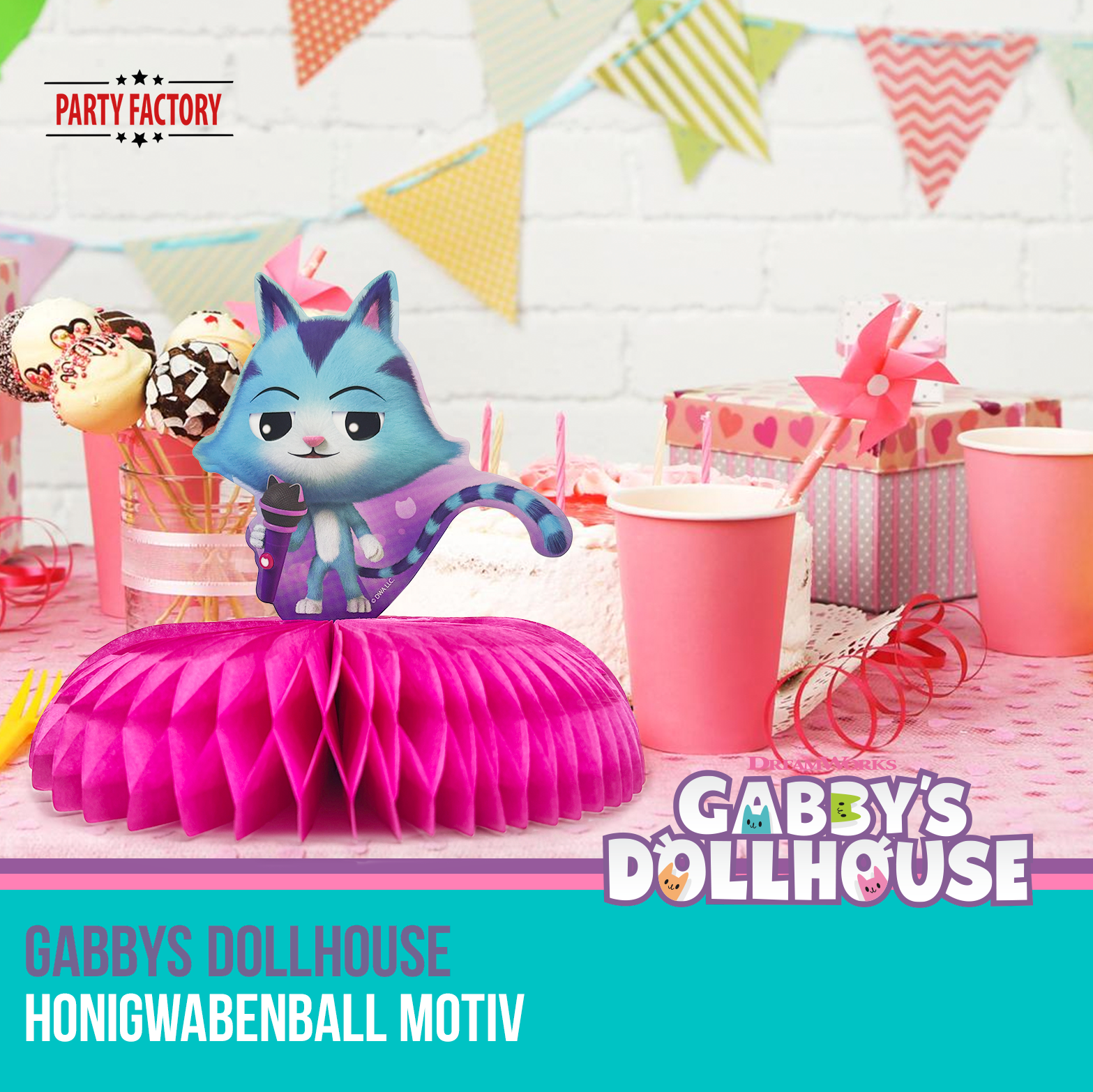Gabby’s Dollhouse Honigwabenball Motiv 2 CatRat – Party Deko Kindergeburtstag 2