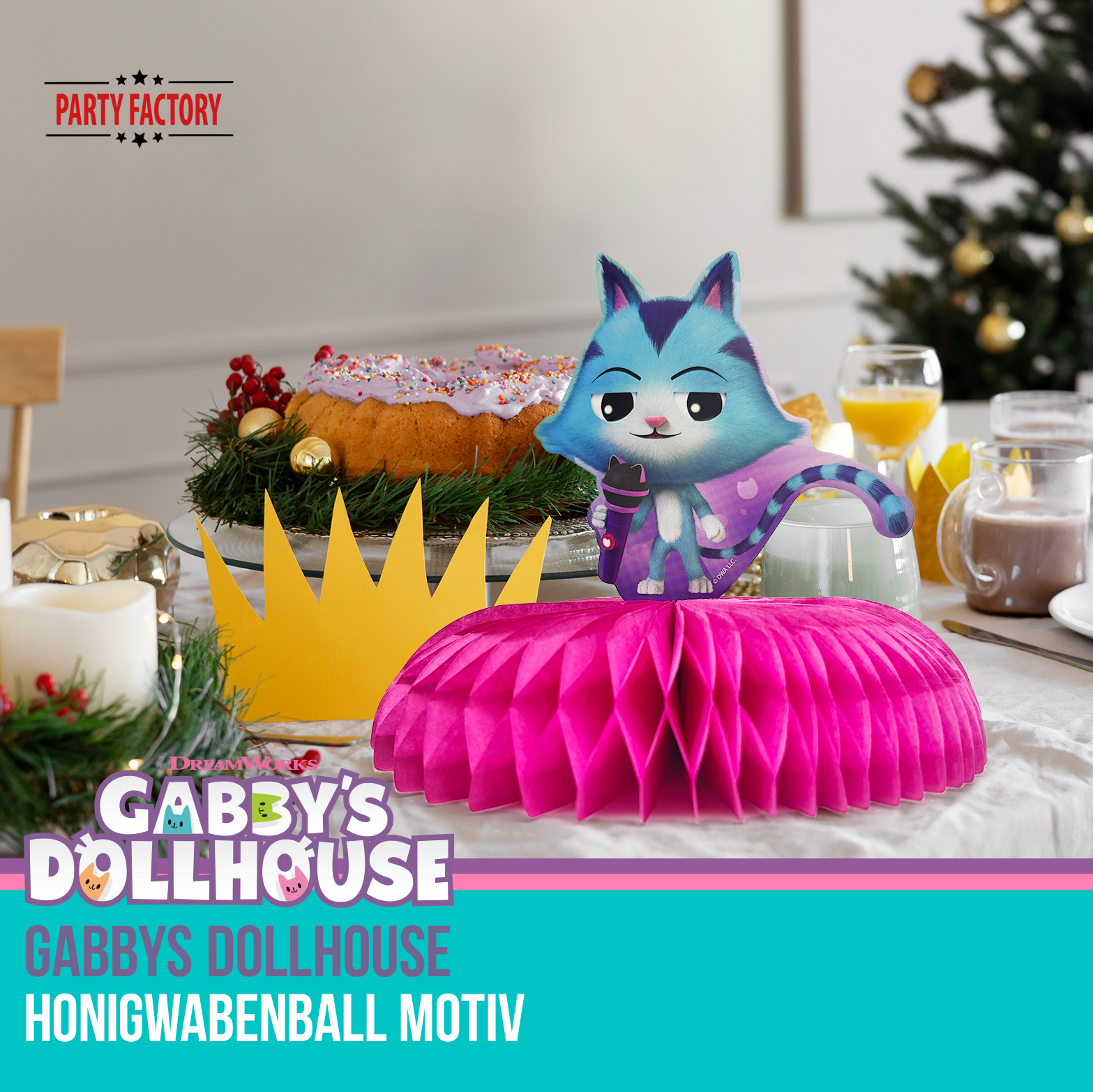 Gabby’s Dollhouse Honigwabenball Motiv 2 CatRat – Party Deko Kindergeburtstag 5
