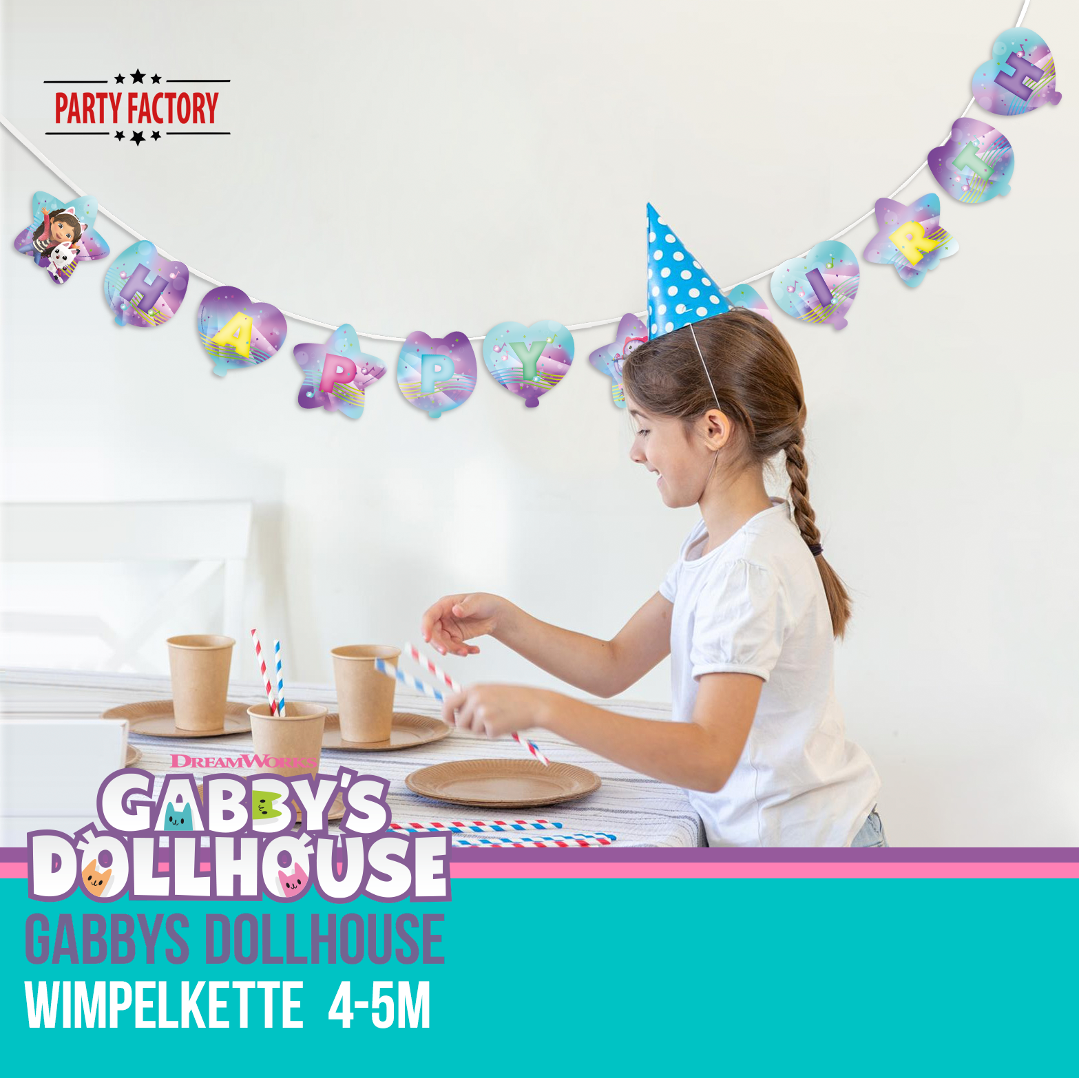 Gabby’s Dollhouse Wimpelkette 4-5 m 3