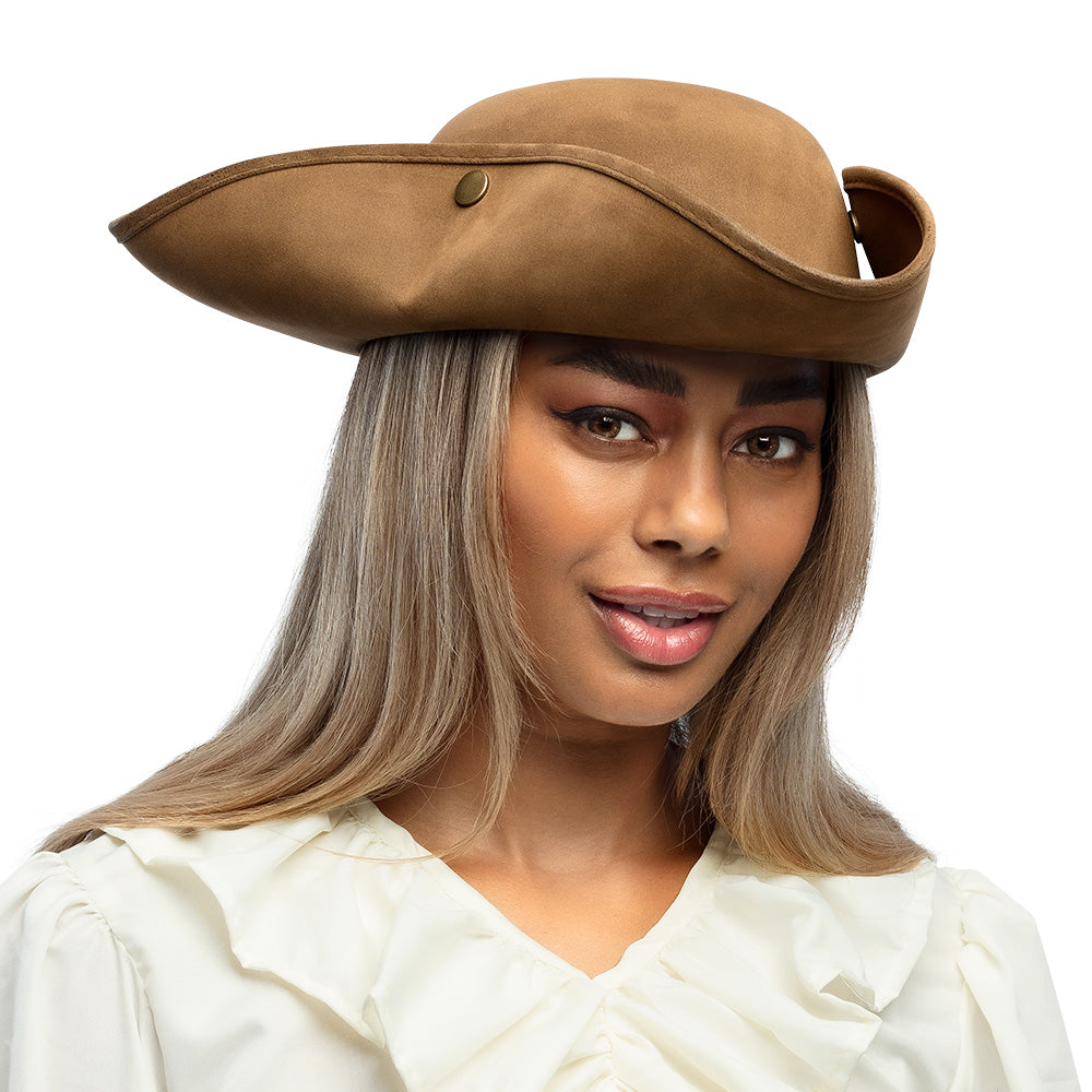 Piratenhut Charles braun Dreispitz Hut für Piratenkostüm, Karneval & Mottoparty