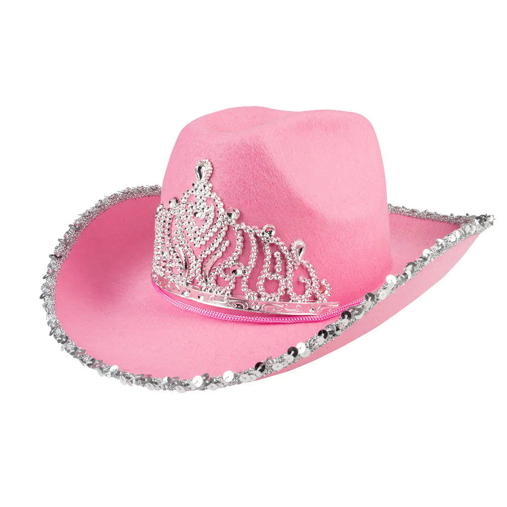 Cowboyhut Glimmer – rosa Westernhut mit Glitzer & Kordel für Damen 2