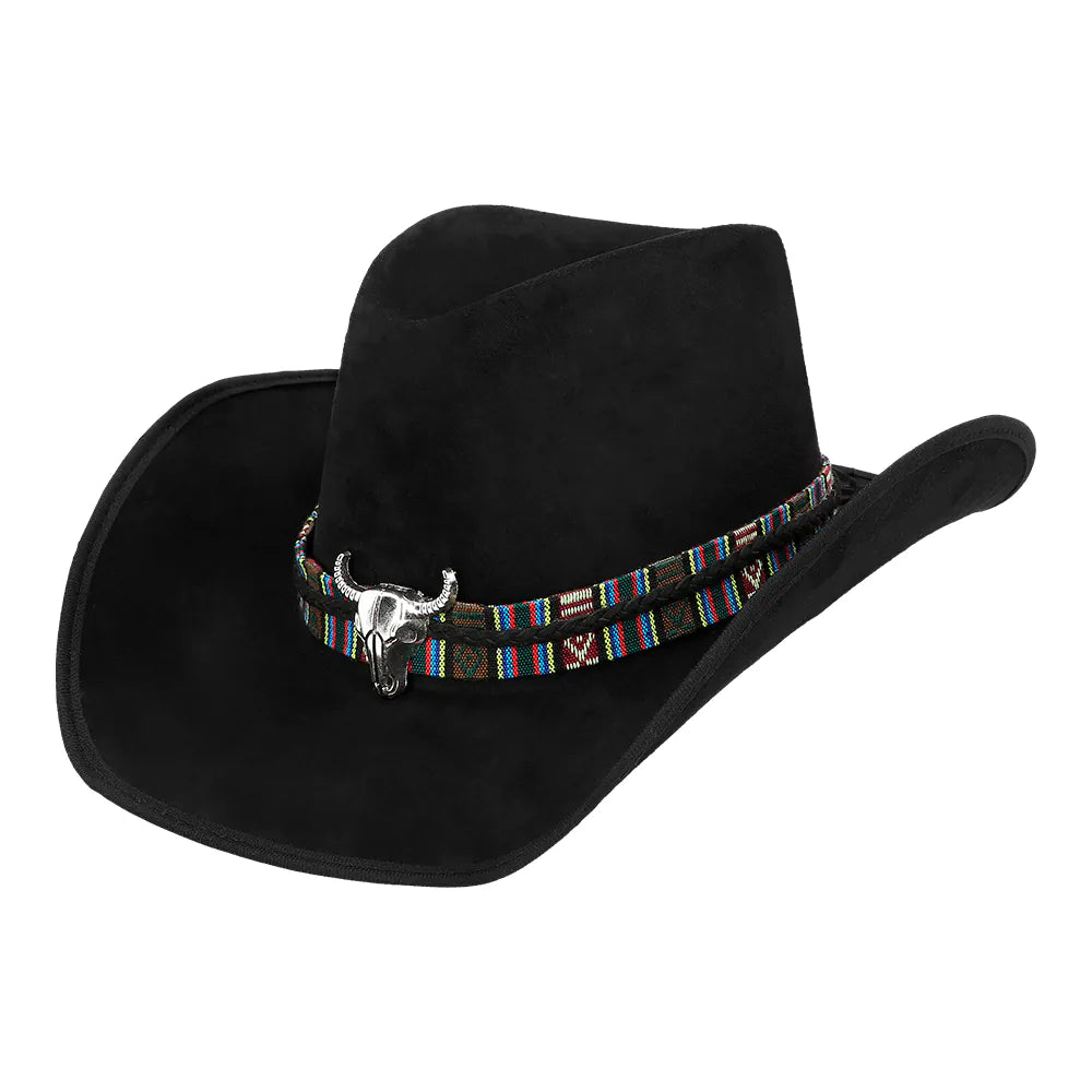 Cowboyhut Django Herren Westernhut in Wildlederlook Farbauswahl schwarz braun 2
