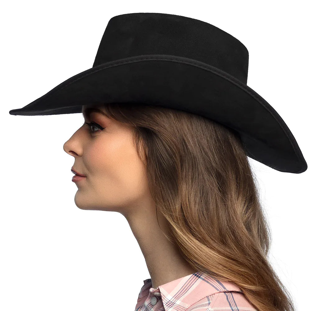 Cowboyhut Django Herren Westernhut in Wildlederlook Farbauswahl schwarz braun 4