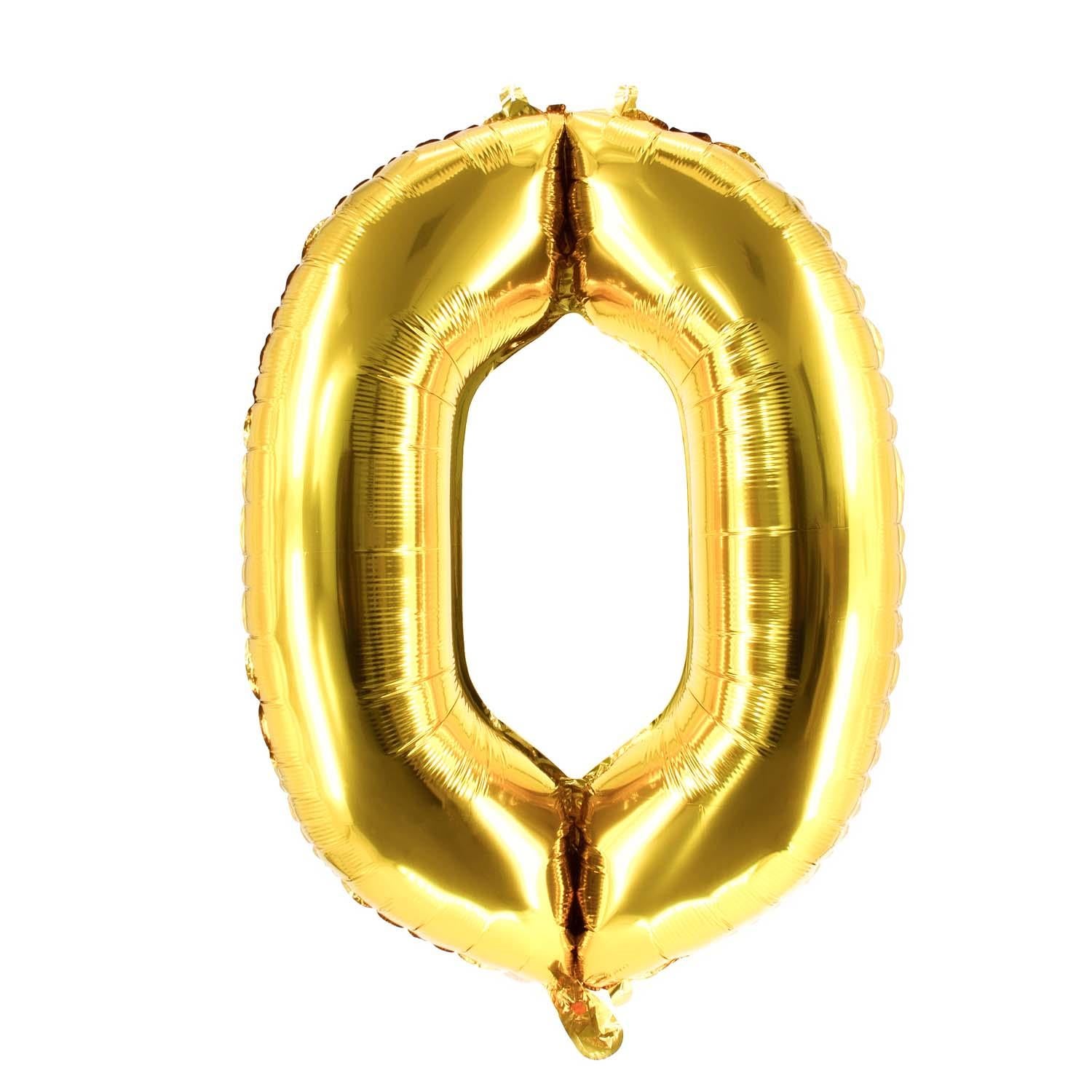 Folienballons Zahlenballon in Gold 100 cm Zahl 0-9 glänzend 15