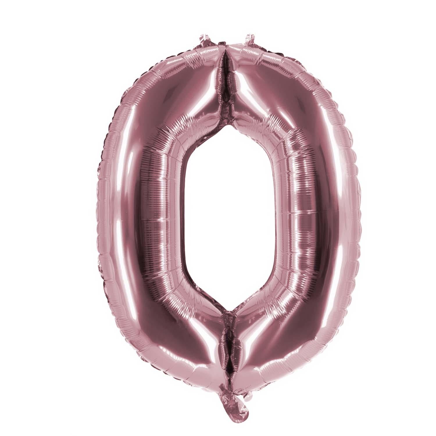 Folienballons Zahlenballon rosé 100 cm Zahl 0 bis 9 glänzend 15