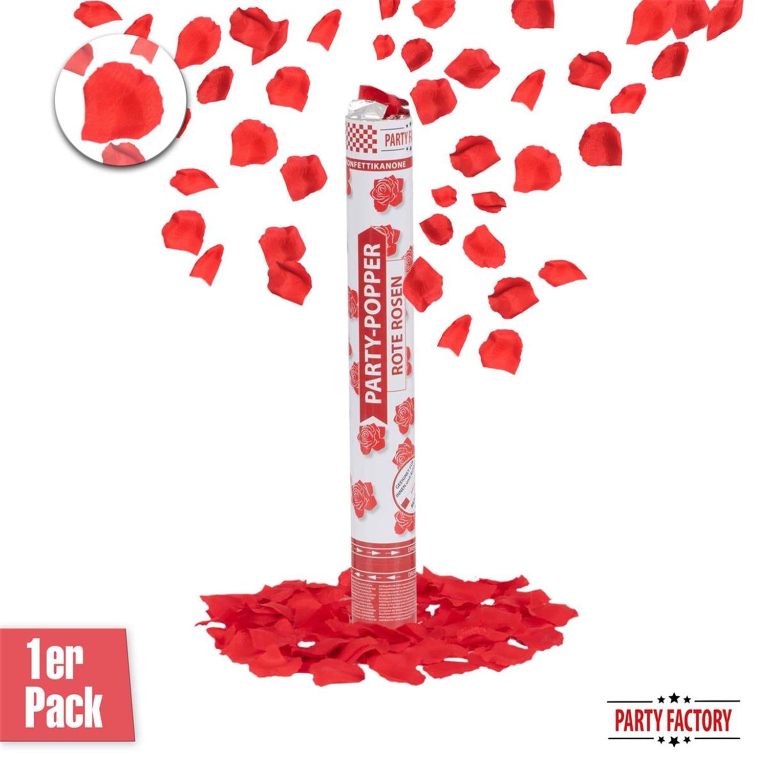 Party Popper 40cm Rote Rosen