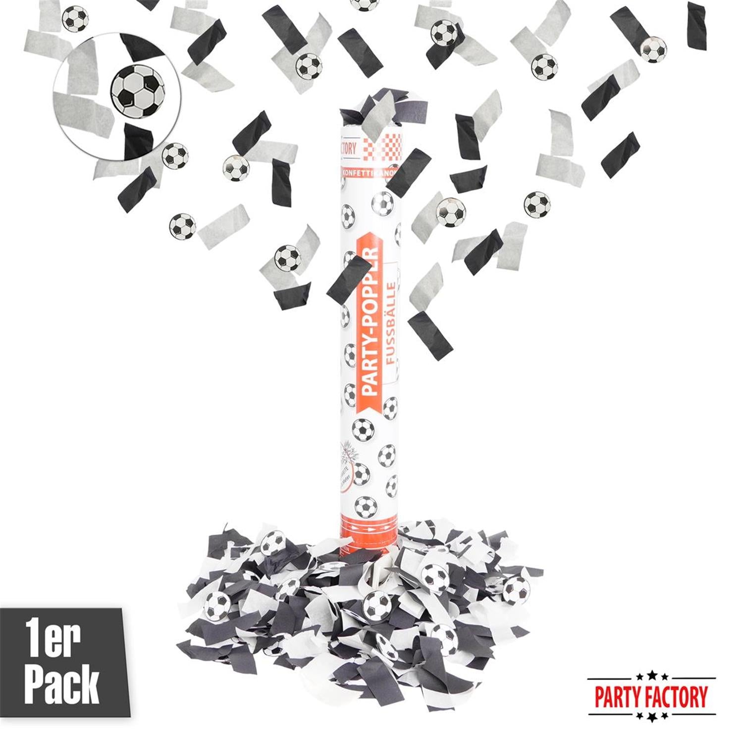 Party Popper 40 cm mit Fußball-Konfetti