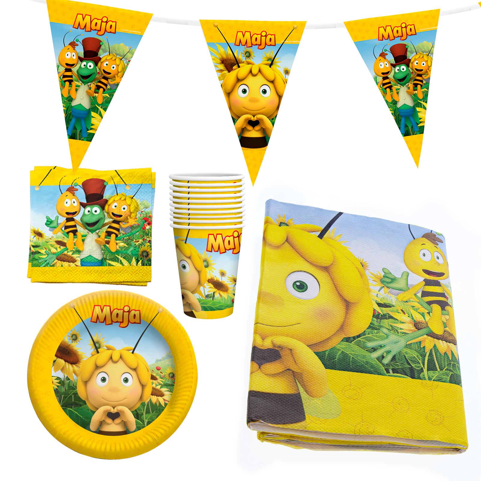 Biene Maja XL Party-Set 38-teilig Einweggeschirr Tisch- & Raumdeko