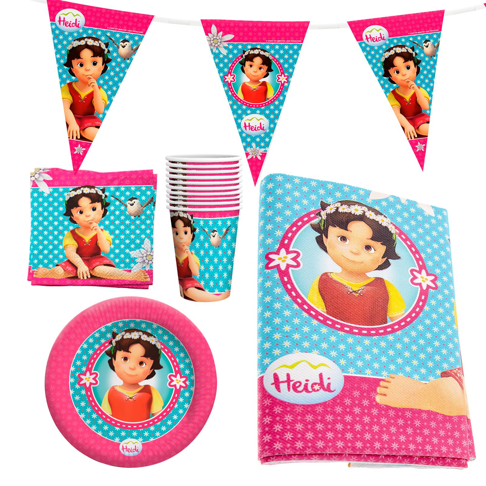 Heidi XL Party-Set Einweggeschirr 42-teilig Tisch- und Raumdeko