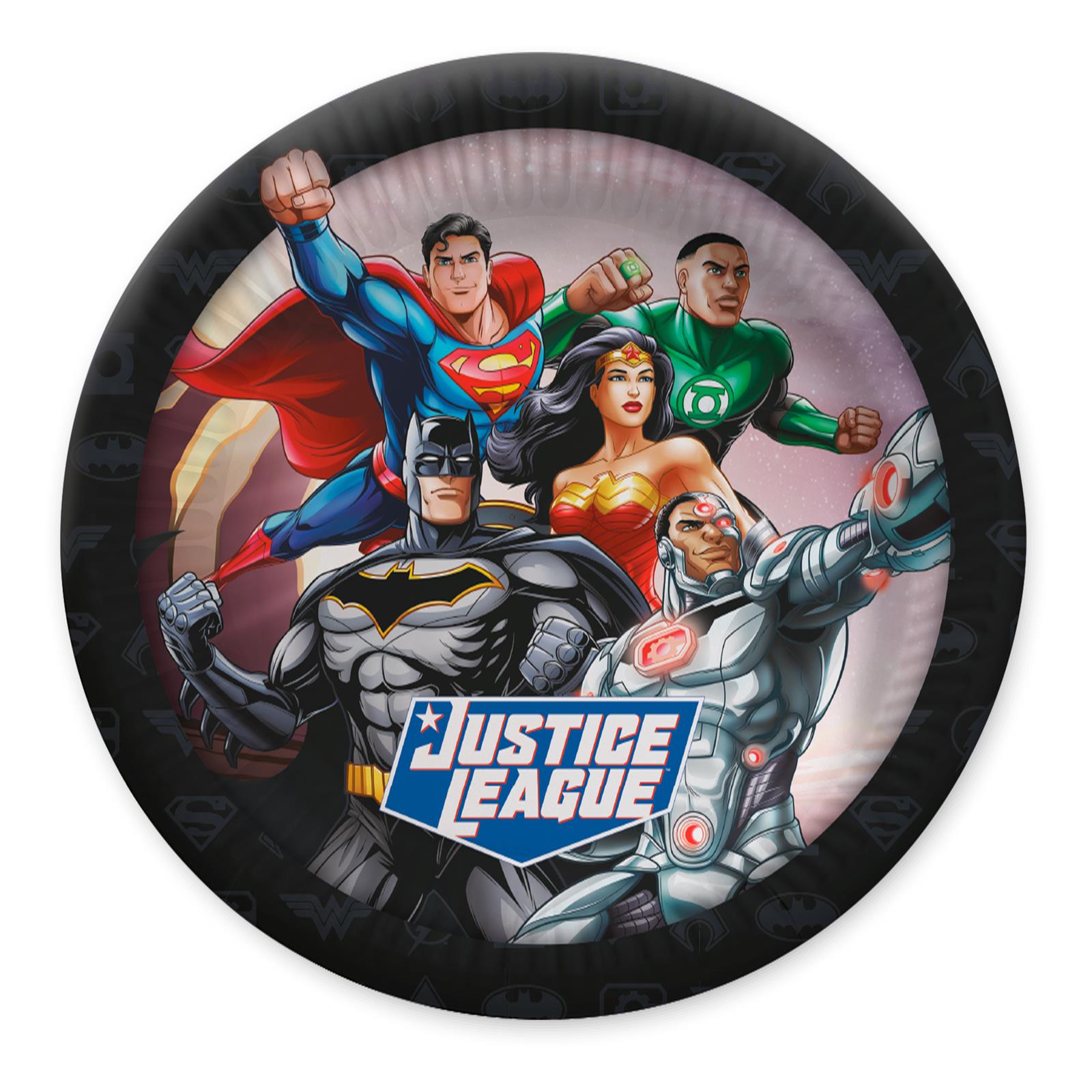 Justice League Papp-Teller 23 cm 10 Stück