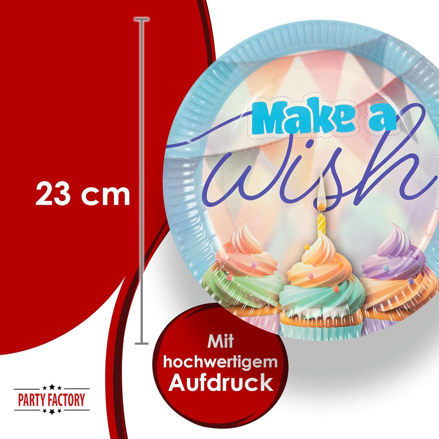 Happy Birthday Teller 8er-Pack Ø 23  cm pastellbunte Deko für Geburtstage 2
