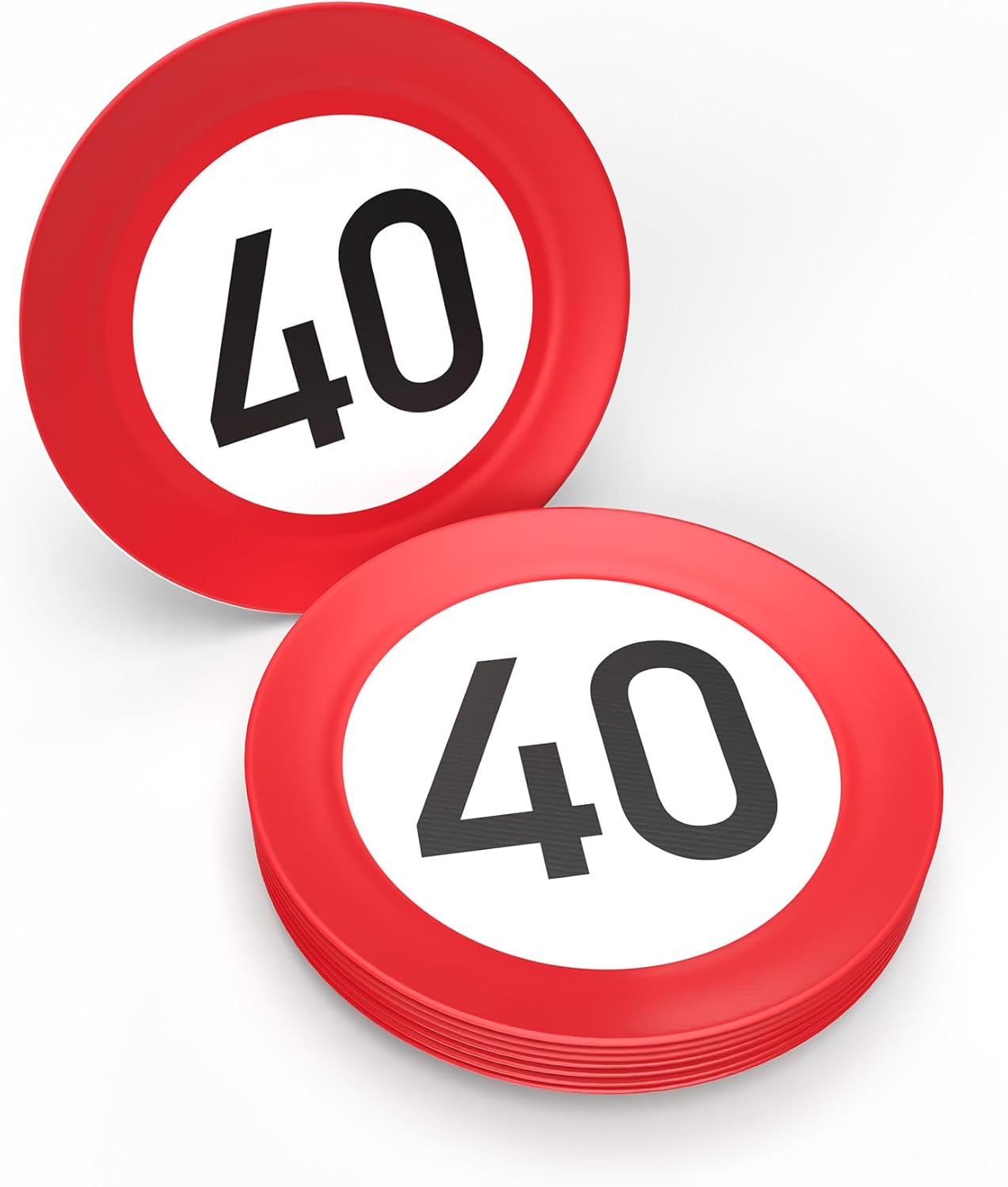 Happy Birthday 40 Teller – 8er-Pack, Ø 23 cm, edle Deko für den 40. Geburtsta