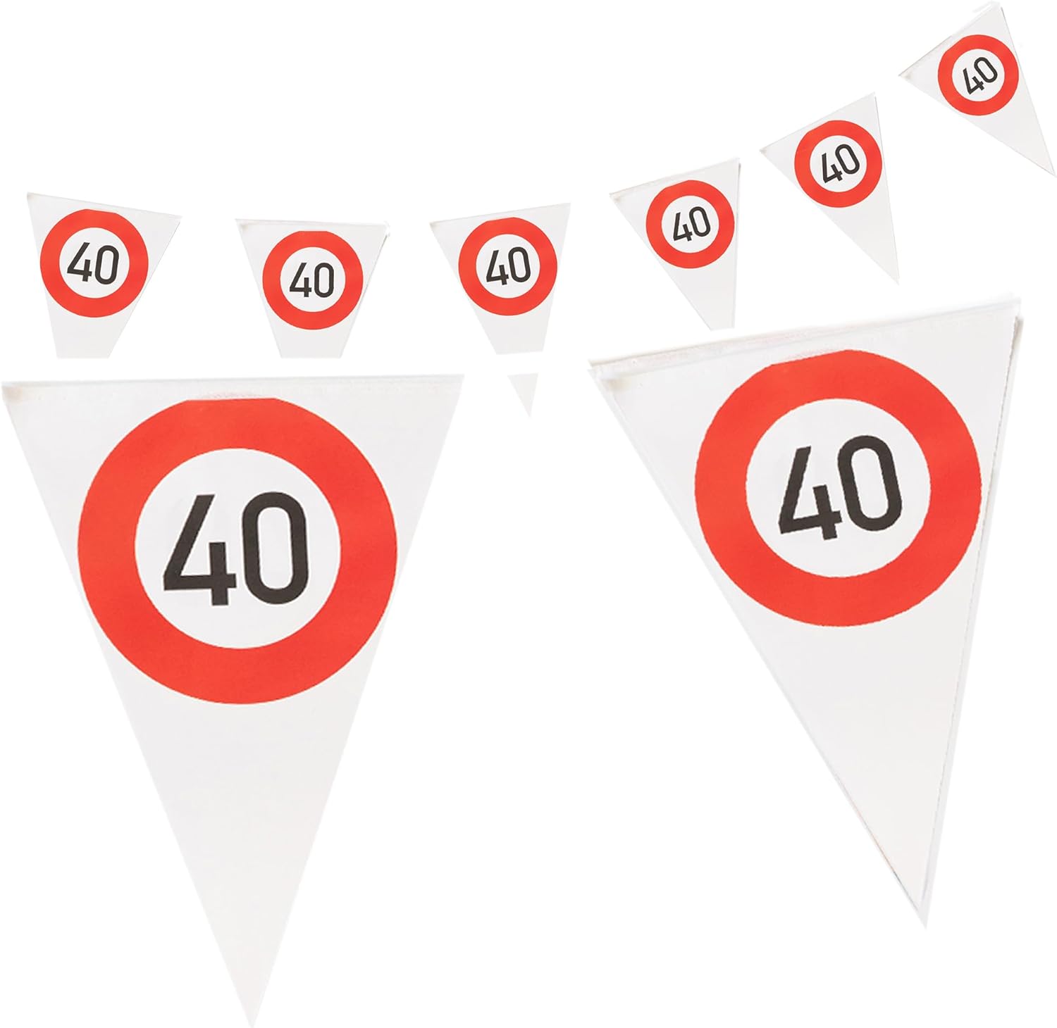 Happy Birthday Wimpelkette 40 4–5 m – elegante Deko zum 40. Geburtstag