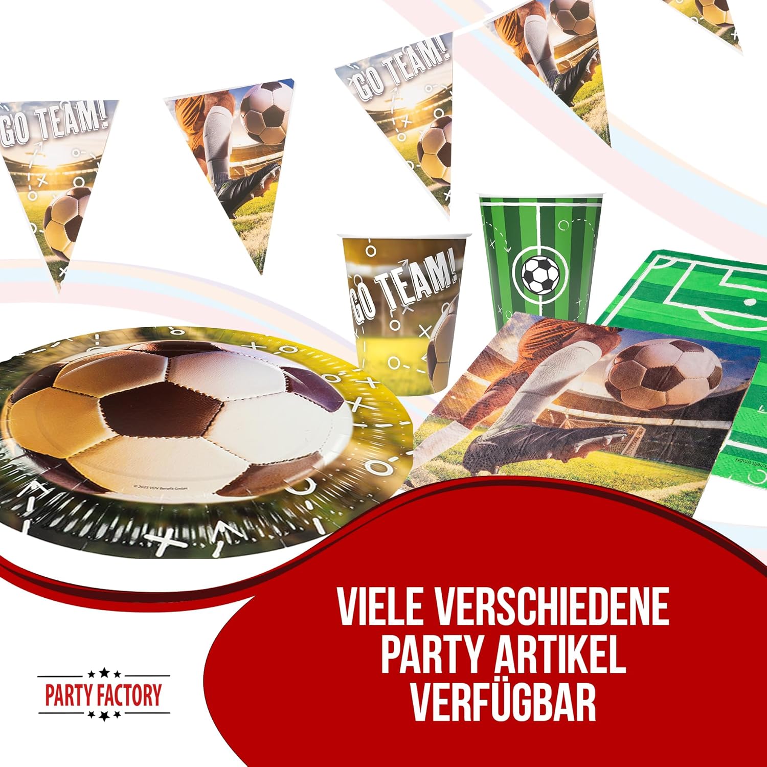 Becher Fußball Realistisch – 8er-Pack, 250 ml, Fanartikel für Fußballgeburtstag 5