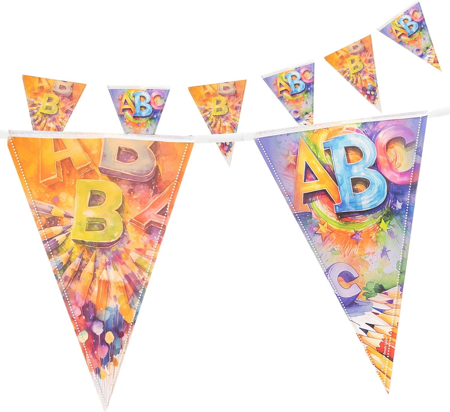 Back to School Wimpelkette 4–5 m – neutrale Deko für Einschulung & Schulstart