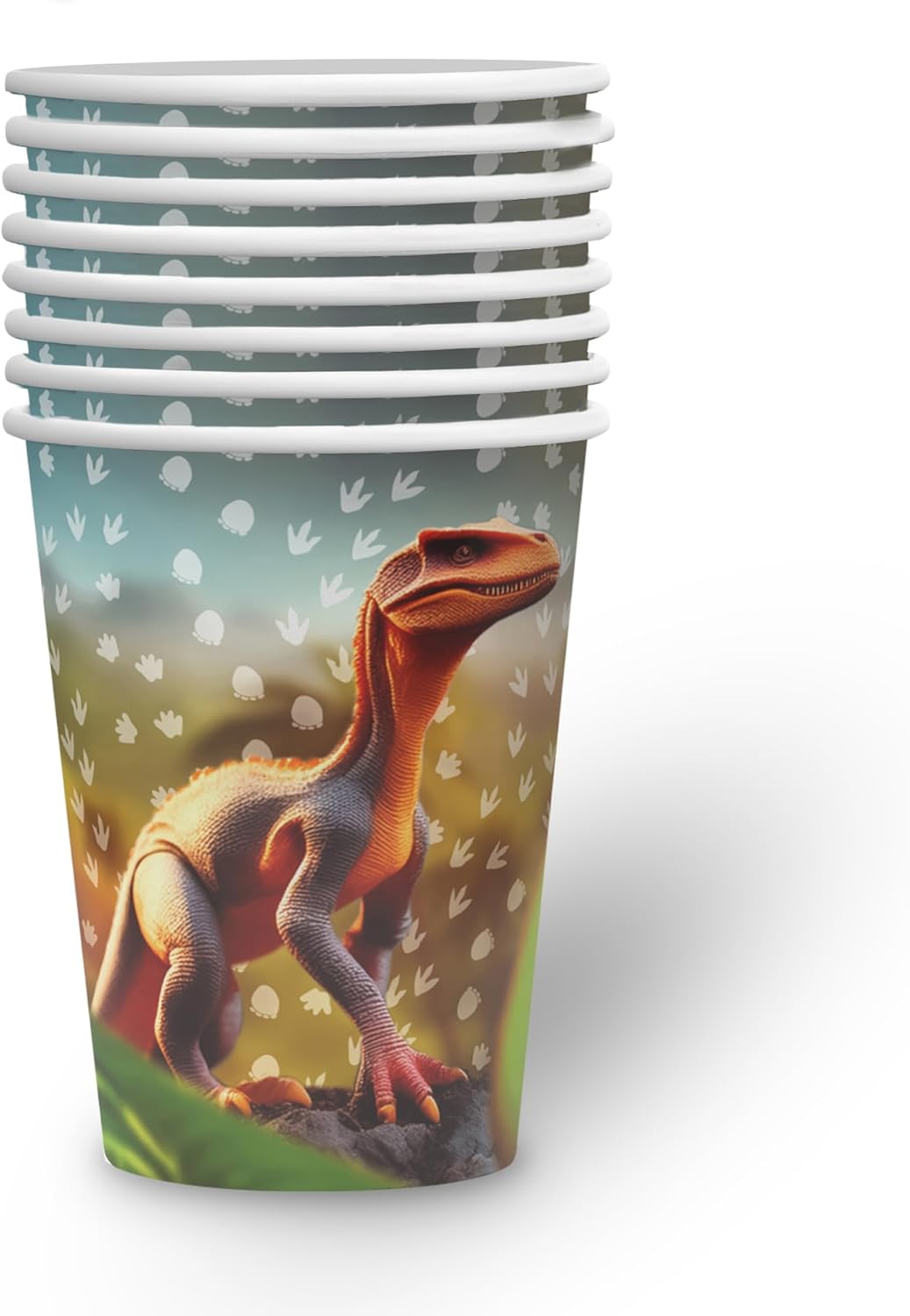Becher Dino Realistisch – 8er-Pack, 250 ml, für wilde Kindergeburtstage & Partys