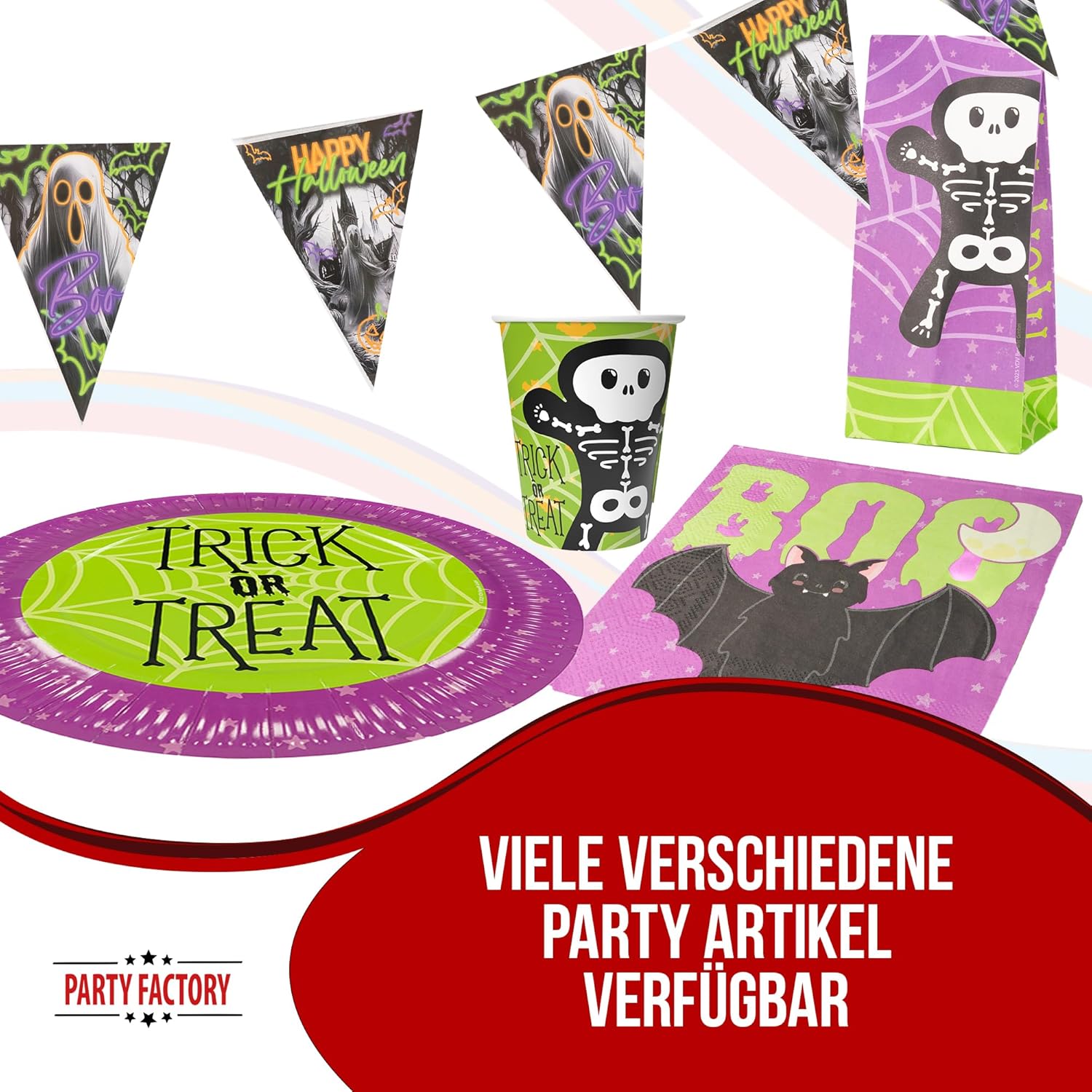 Becher Halloween Skelett 8er-Pack 250  ml gruselige Partydeko für Halloween 5