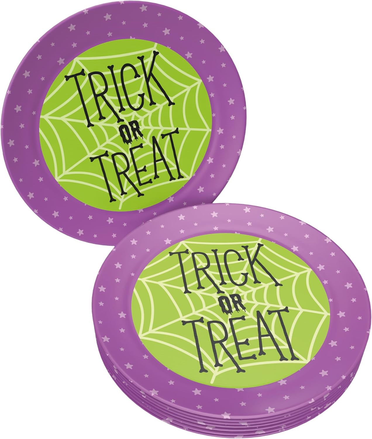 Halloween Skelett Teller – 8er-Pack, Ø 23 cm, gruselige Deko für deine Halloweenparty