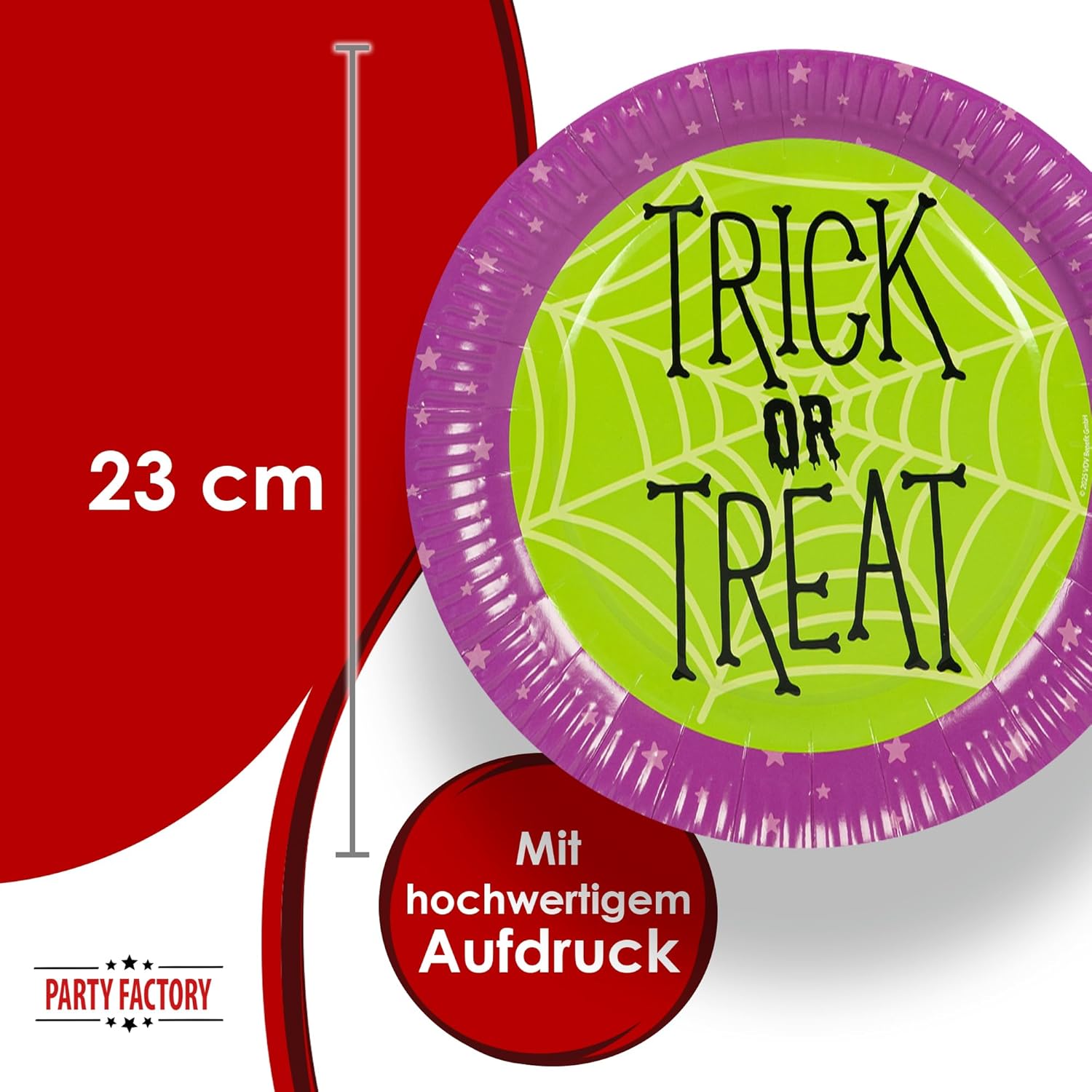 Halloween Skelett Teller 8er-Pack Ø 23 cm gruselige Deko für deine Halloweenparty 2
