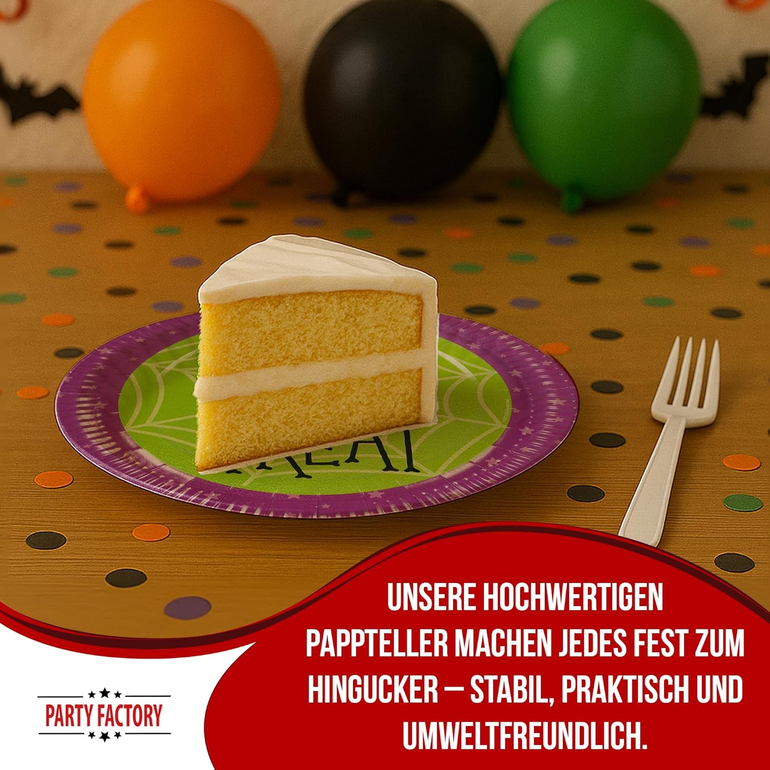 Halloween Skelett Teller 8er-Pack Ø 23 cm gruselige Deko für deine Halloweenparty 4