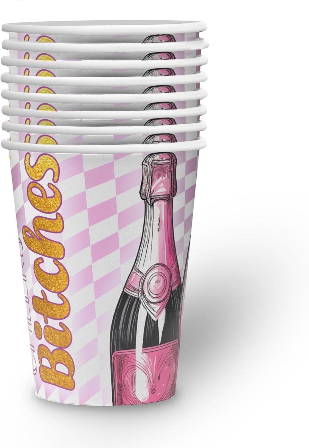 Bachelorette Becher Bling Bling – 8er-Pack, 250 ml, stylische Deko für JGA
