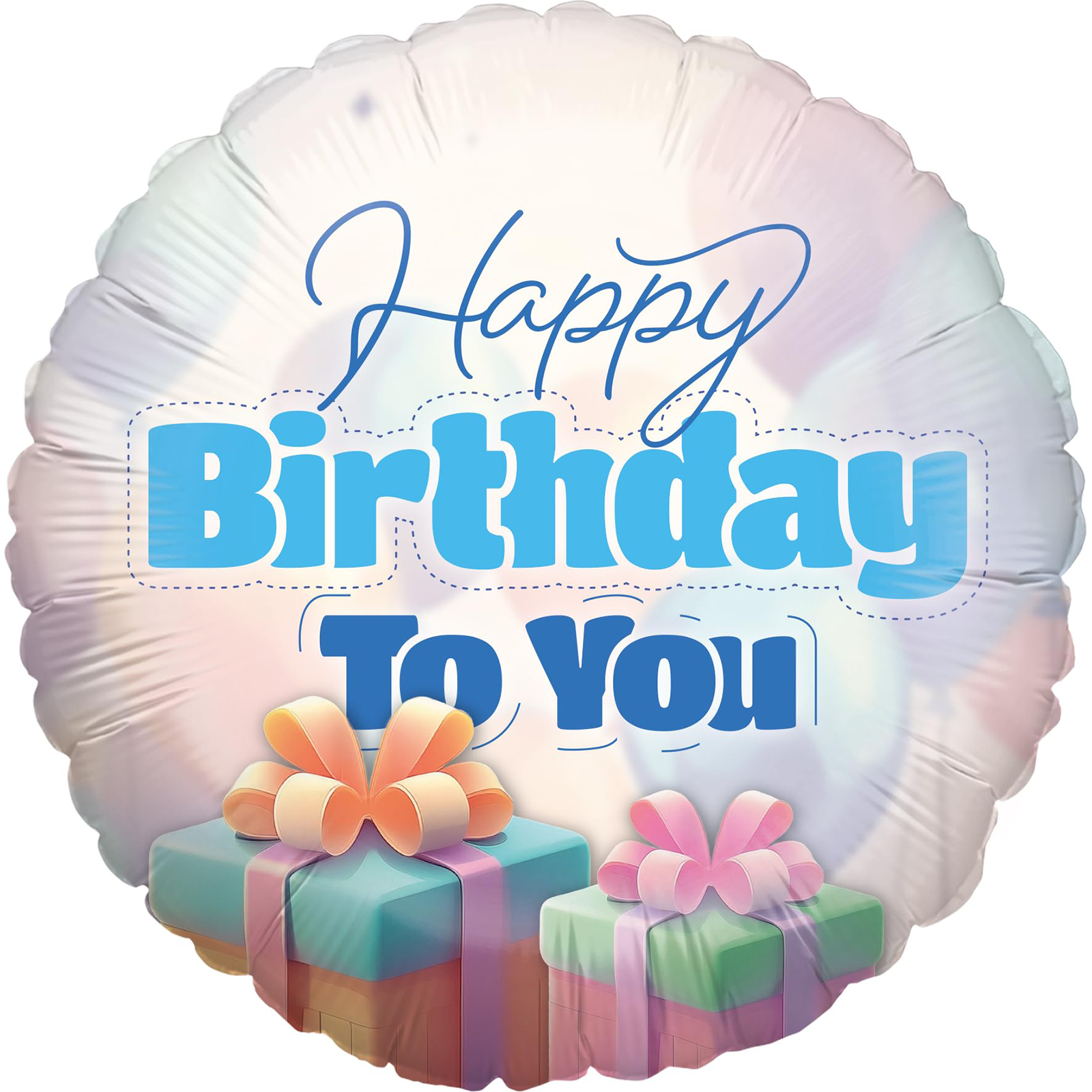 Folienballon Happy Birthday Pastel Rund 45cm Motiv 2