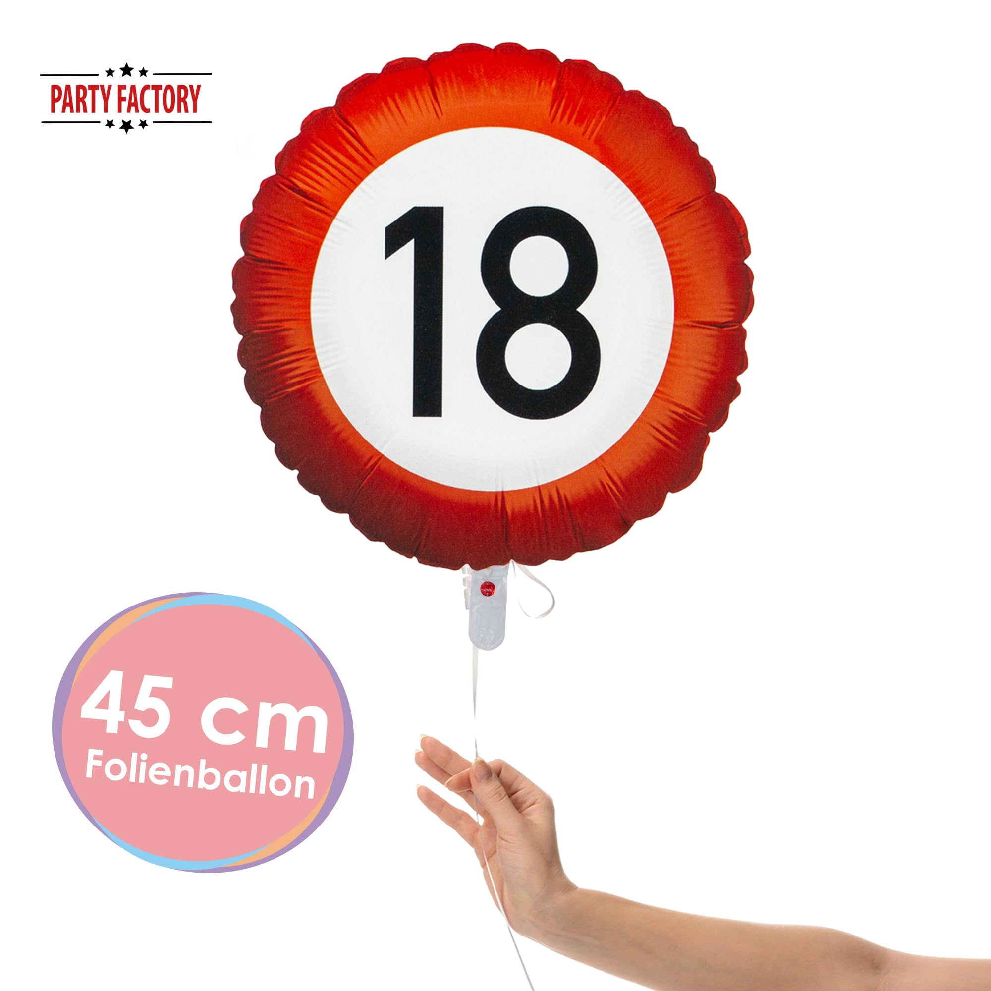 Folienballon Happy Birthday 18 Rund 45cm 2