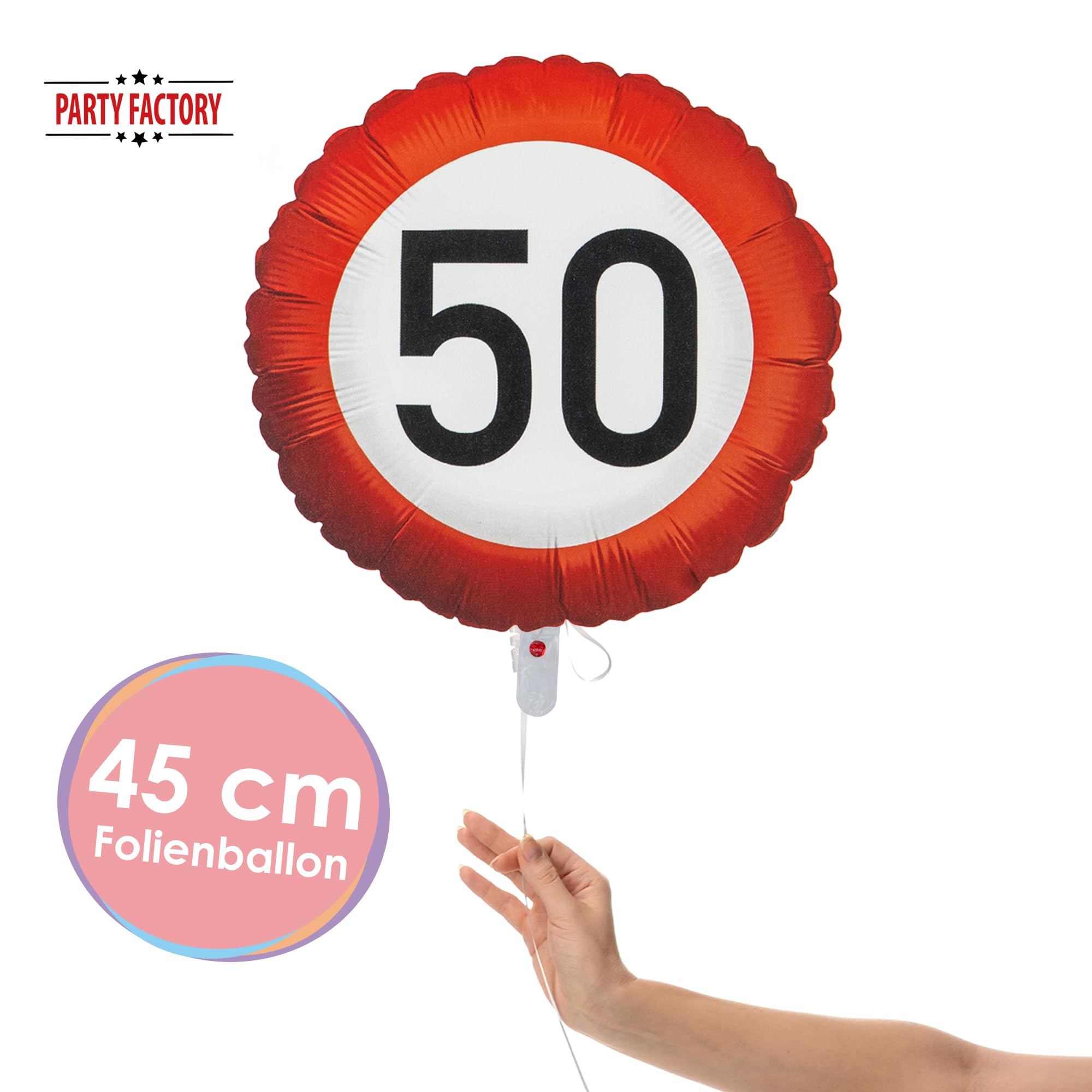 Folienballon Happy Birthday 50 Rund 45cm 3