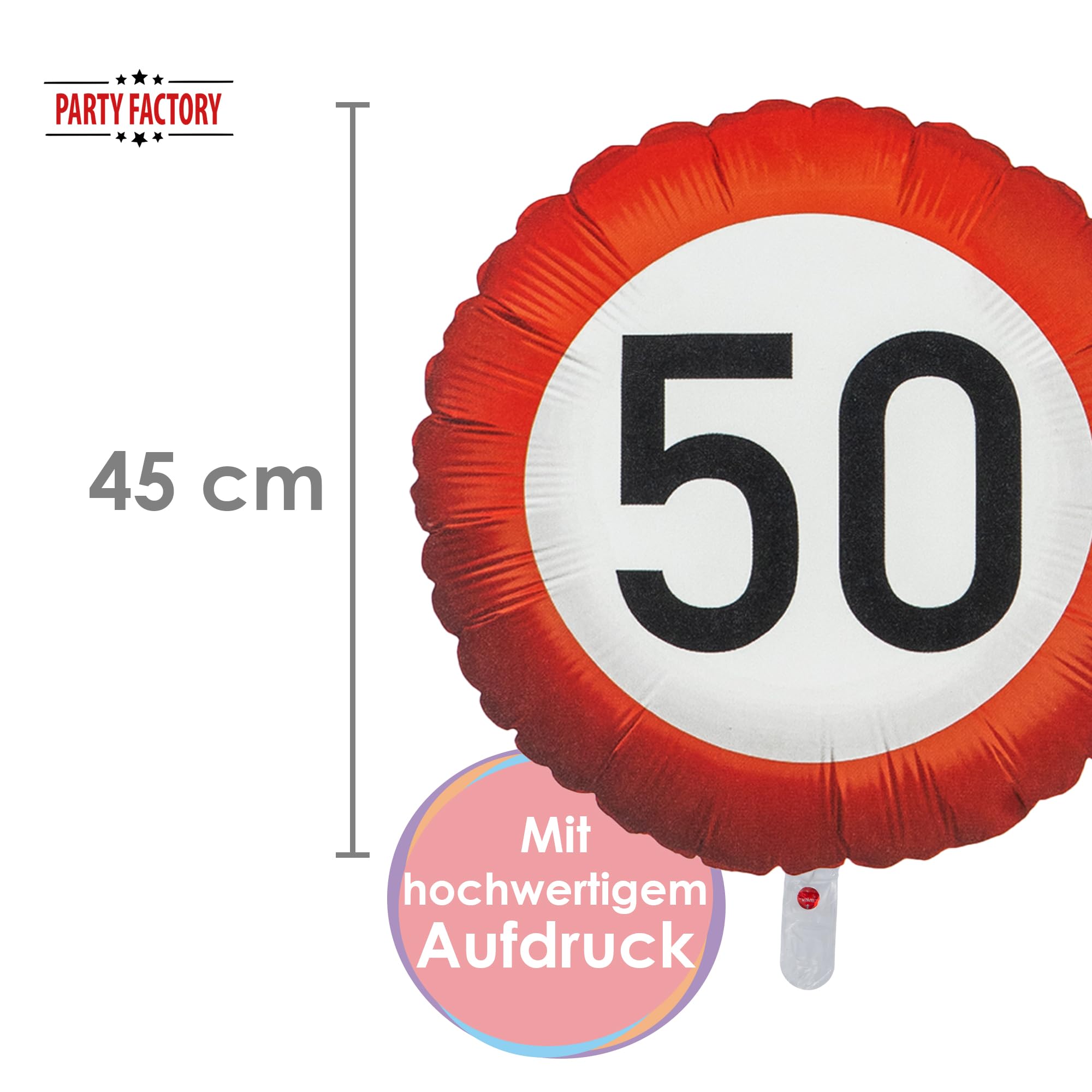 Folienballon Happy Birthday 50 Rund 45cm 5