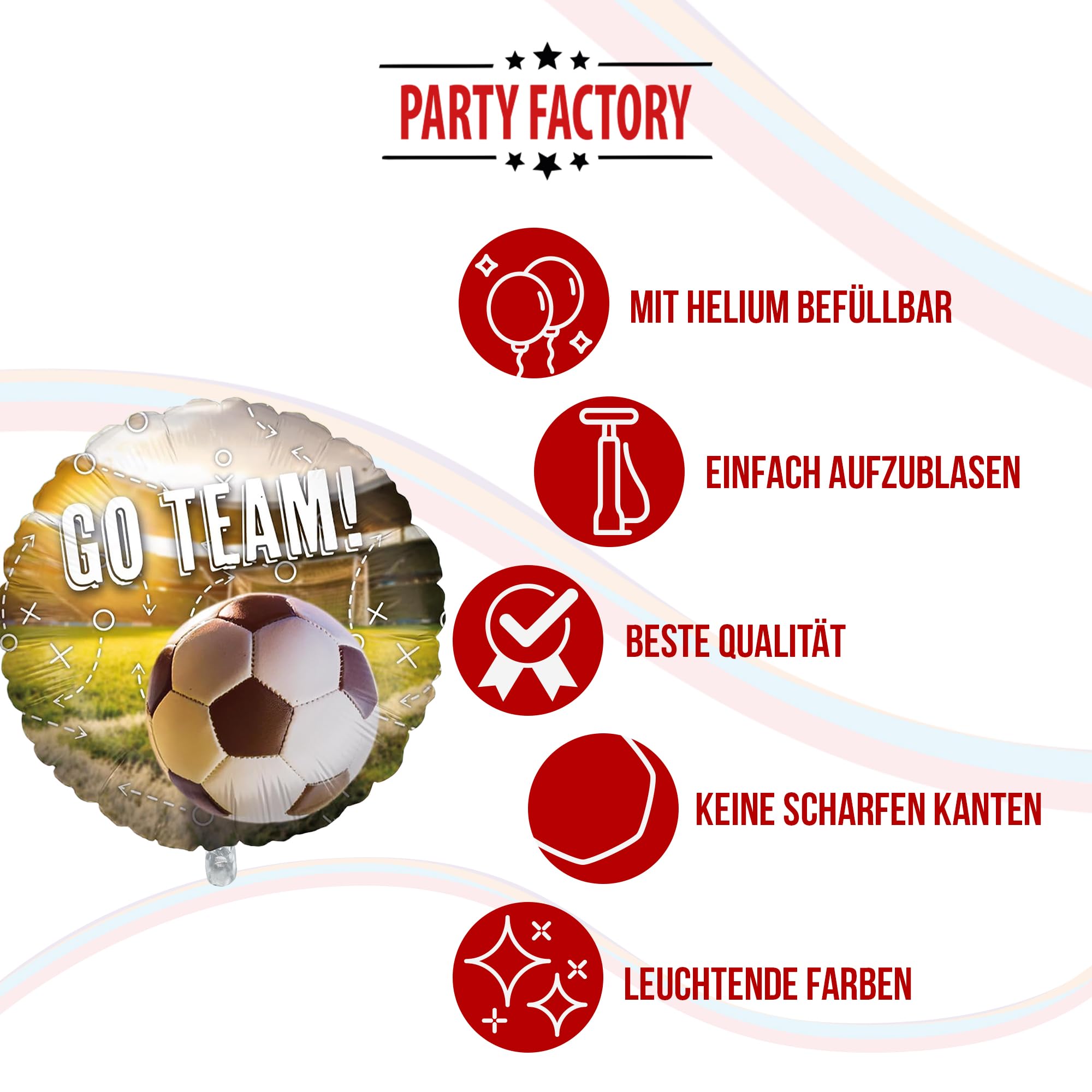 Folienballon Fußball Realistisch Rund 45cm Motiv 1 5