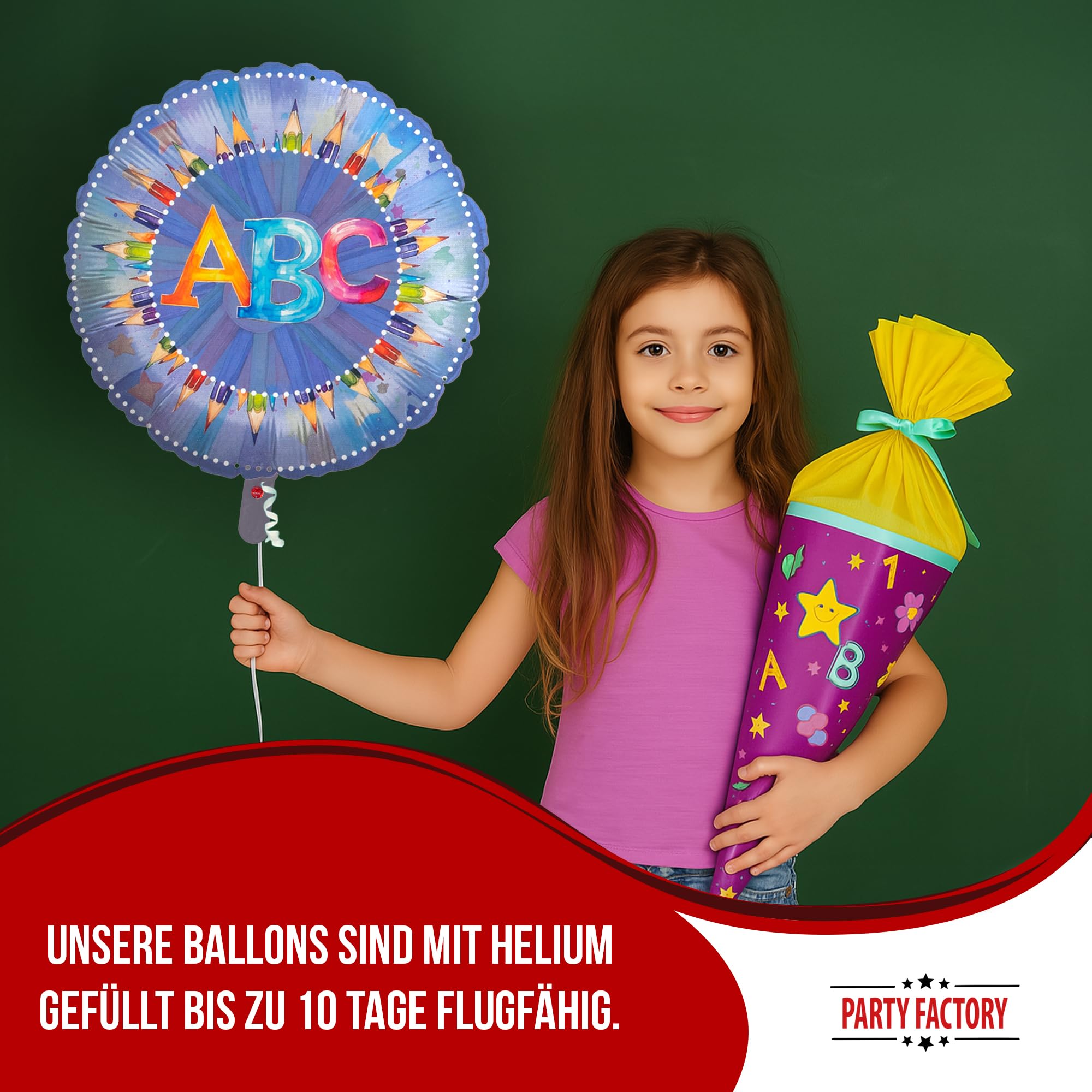 Folienballon Back to school neutral rund lila 45cm Motiv 1 4