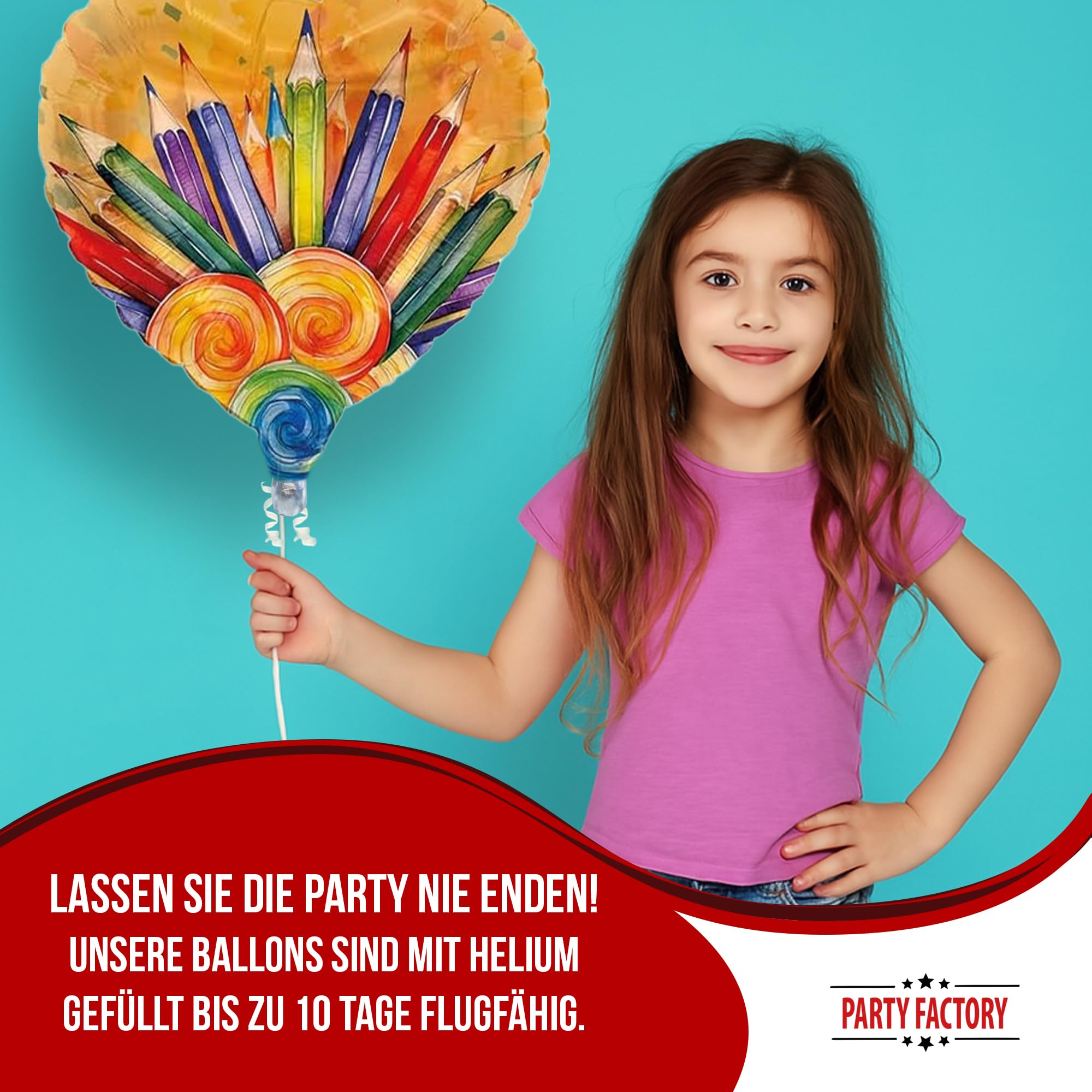 Folienballon Back to school neutral Herz orange 45cm Motiv 2 3