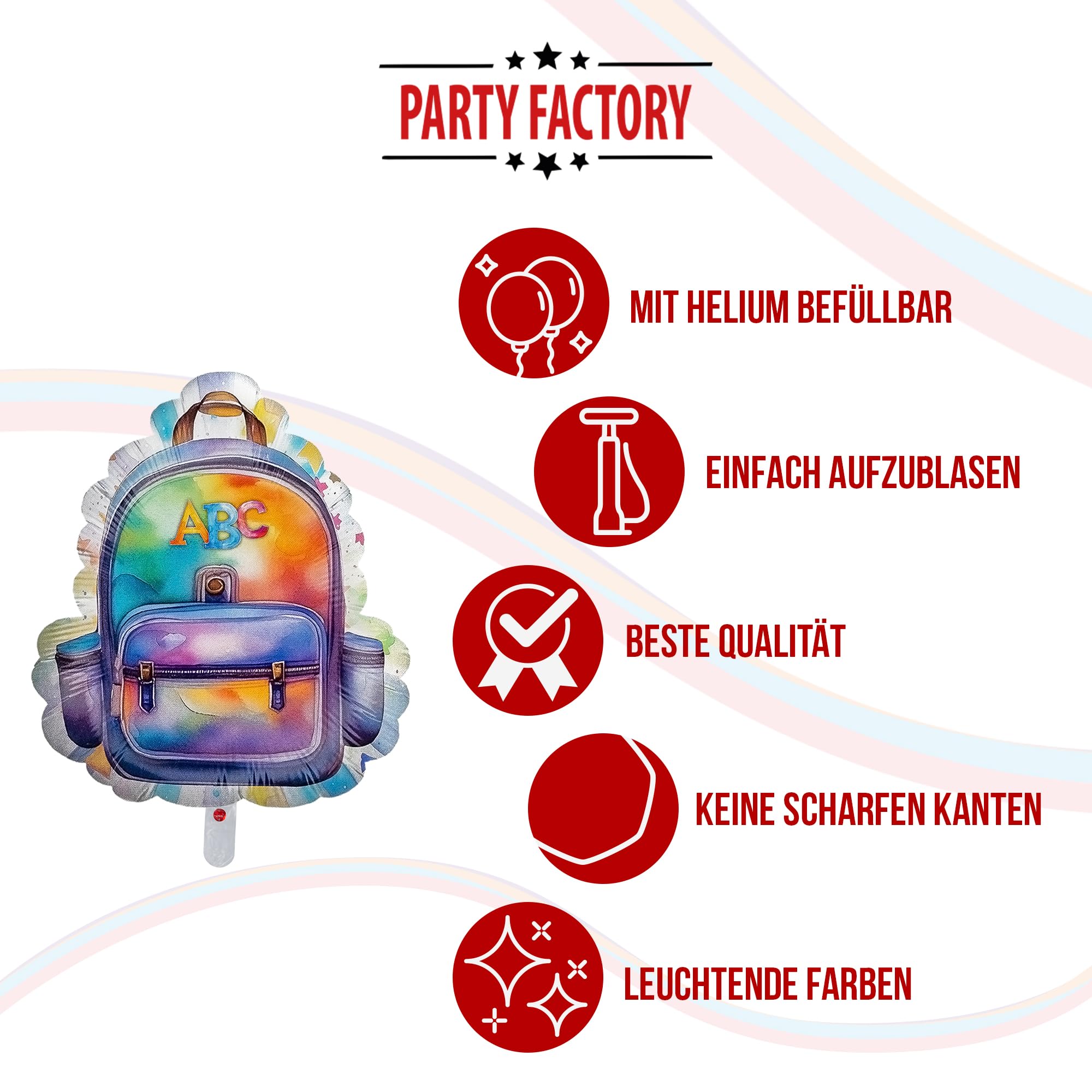 Folienballon Back to school Rucksack 50 x 60 cm 6