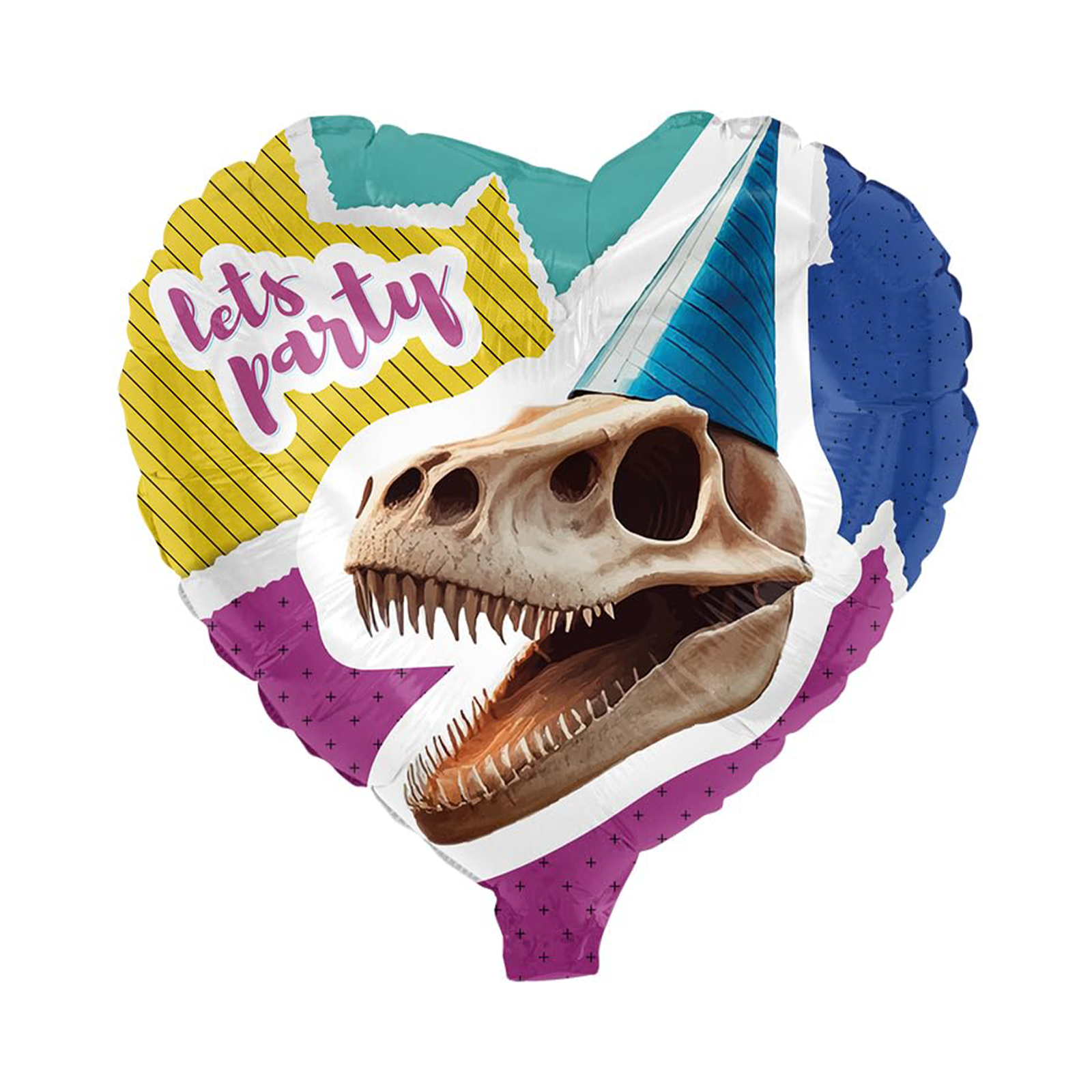 Folienballon Dino Skelett Herz 45cm