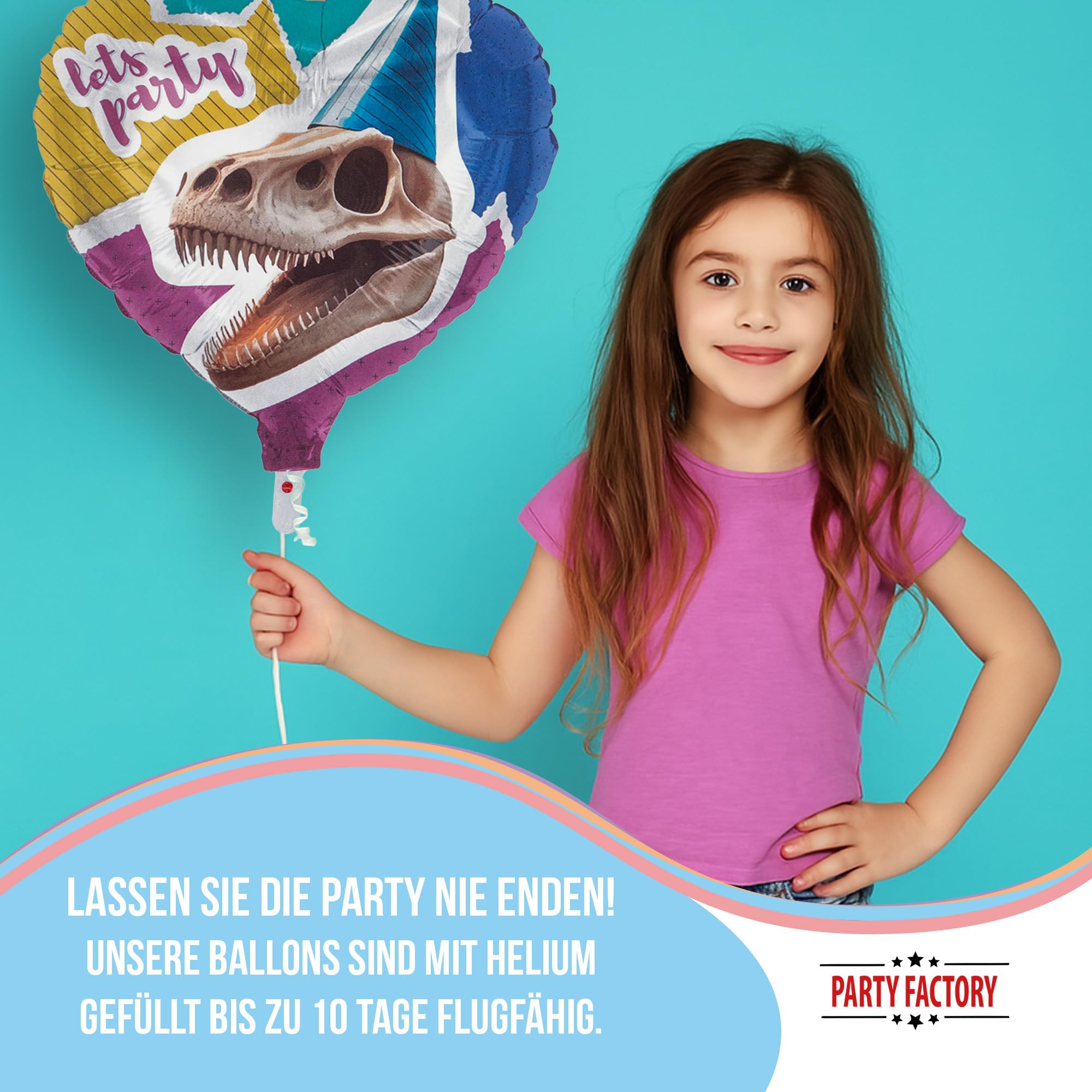 Folienballon Dino Skelett Herz 45cm 3